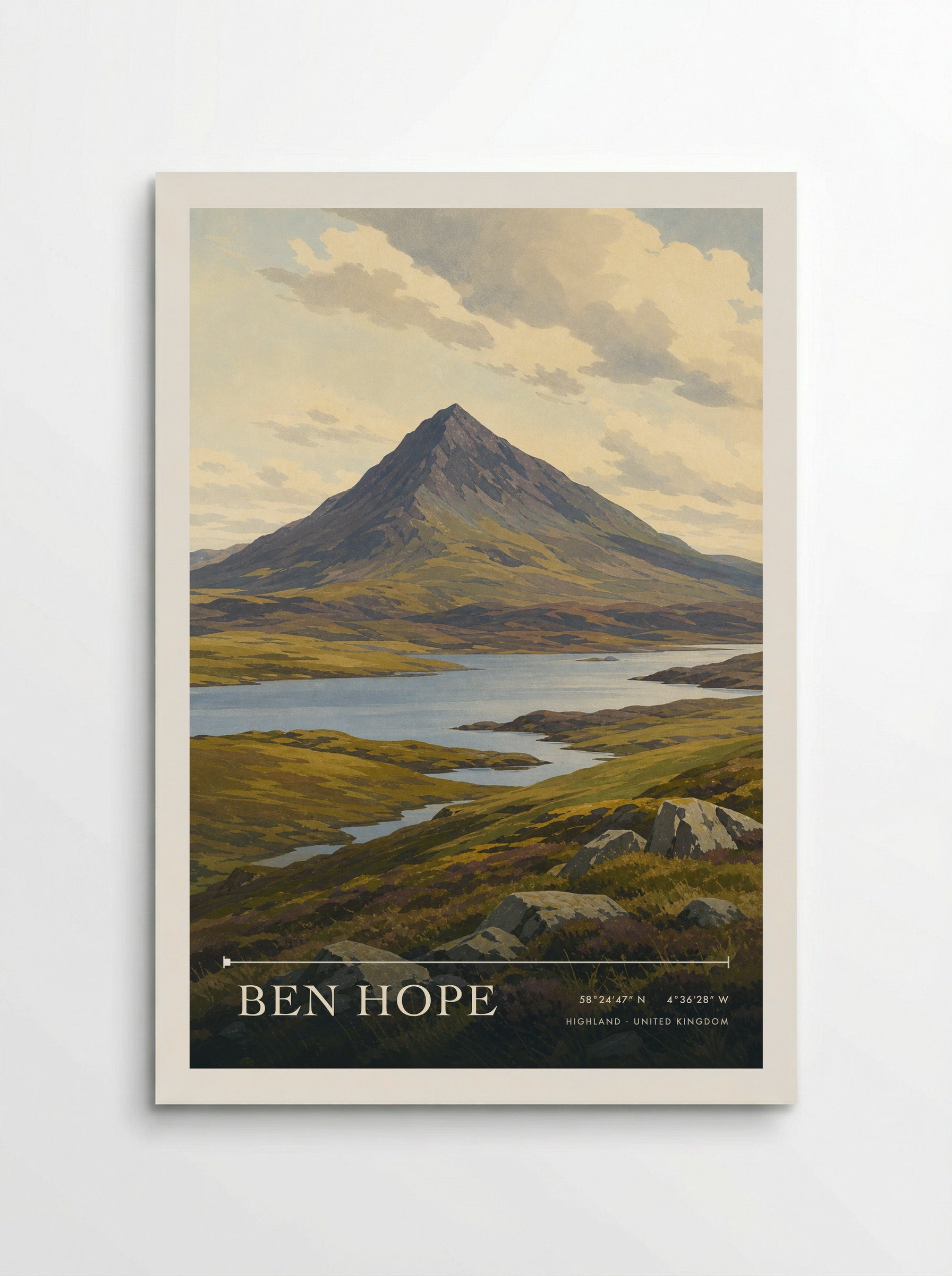 Ben Hope Highland United Kingdom Travel Poster - Poster