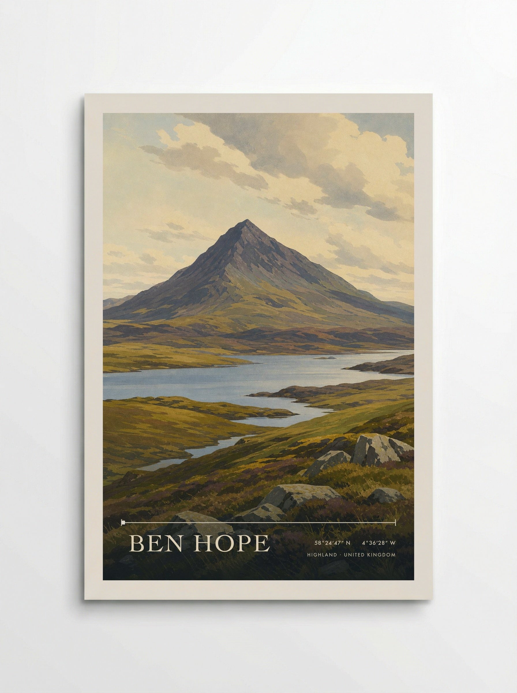 Ben Hope Highland United Kingdom Travel Poster - Poster