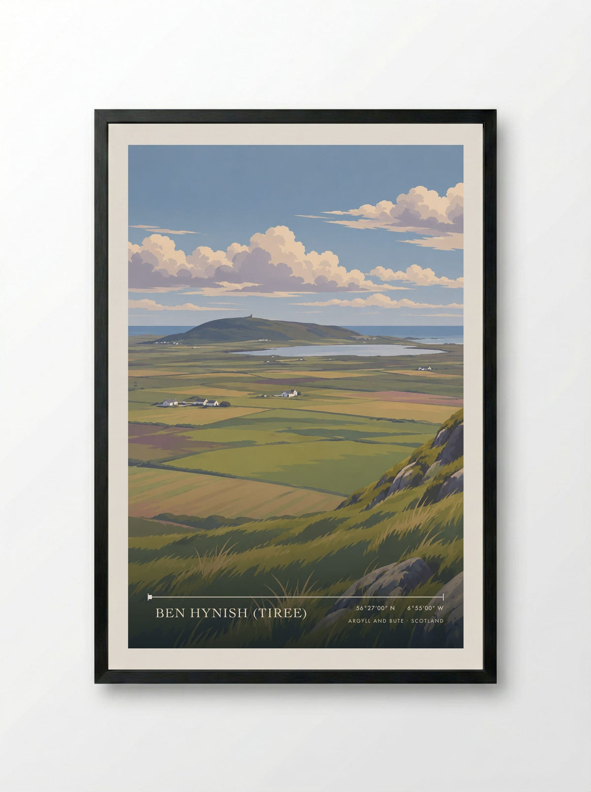 Ben Hynish (Tiree), Argyll and Bute | Travel Poster - Framed Print Black