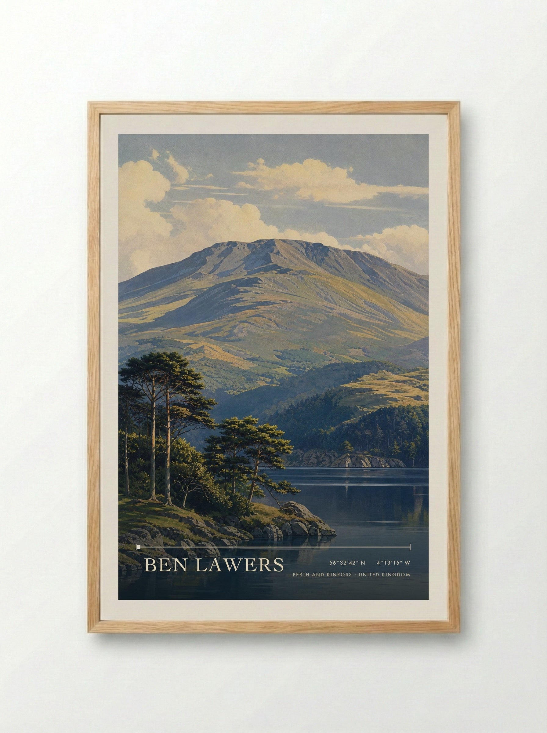 Ben Lawers Perth and Kinross United Kingdom Travel Poster - Framed Print Wood
