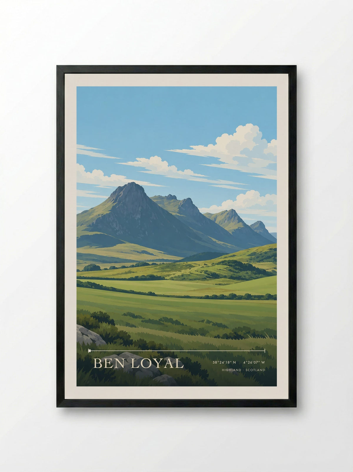 Ben Loyal, Highland | Travel Poster - Framed Print Black