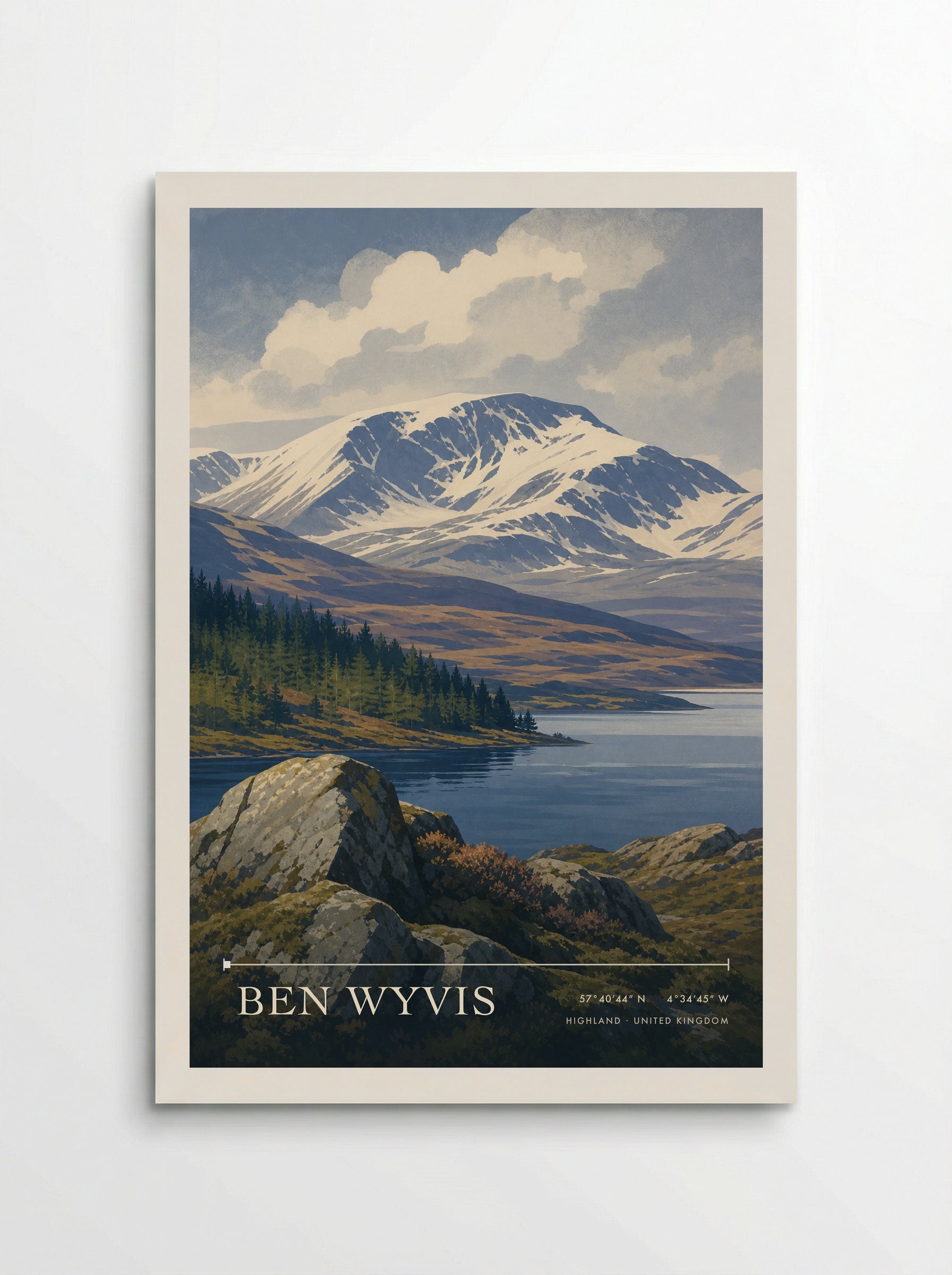 Ben Wyvis Highland United Kingdom Travel Poster - Poster