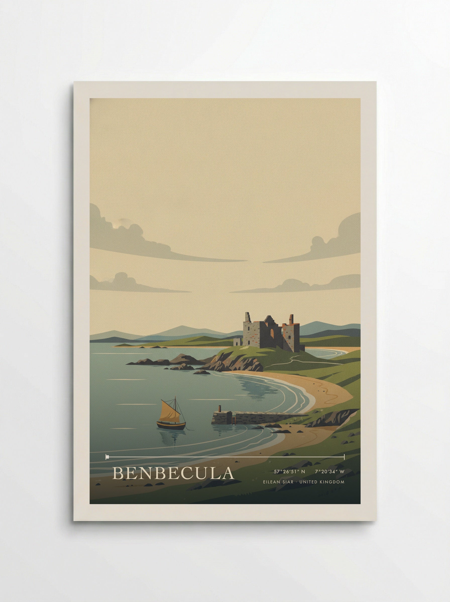 Benbecula Eilean Siar United Kingdom Travel Poster - Poster
