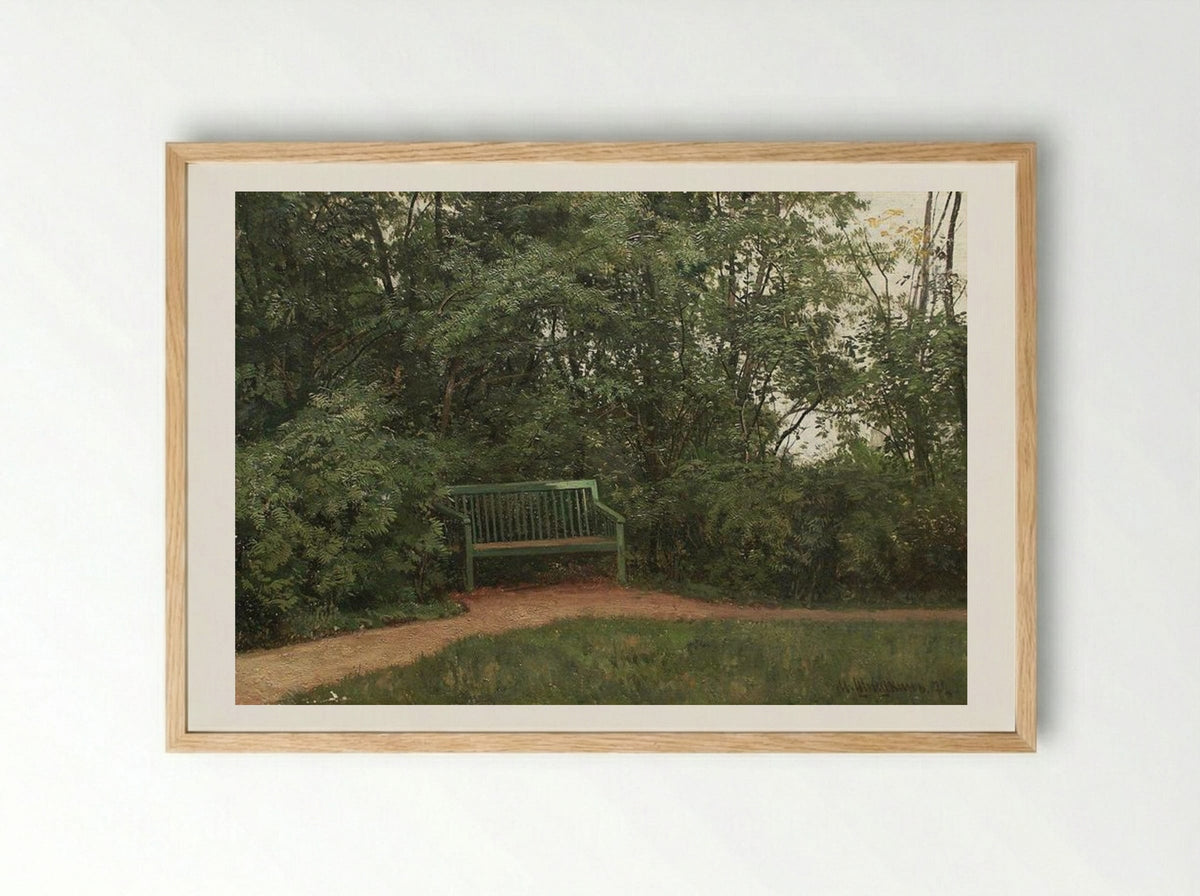 Bench in the Park - Ivan Shishkin - Framed Print Wood
