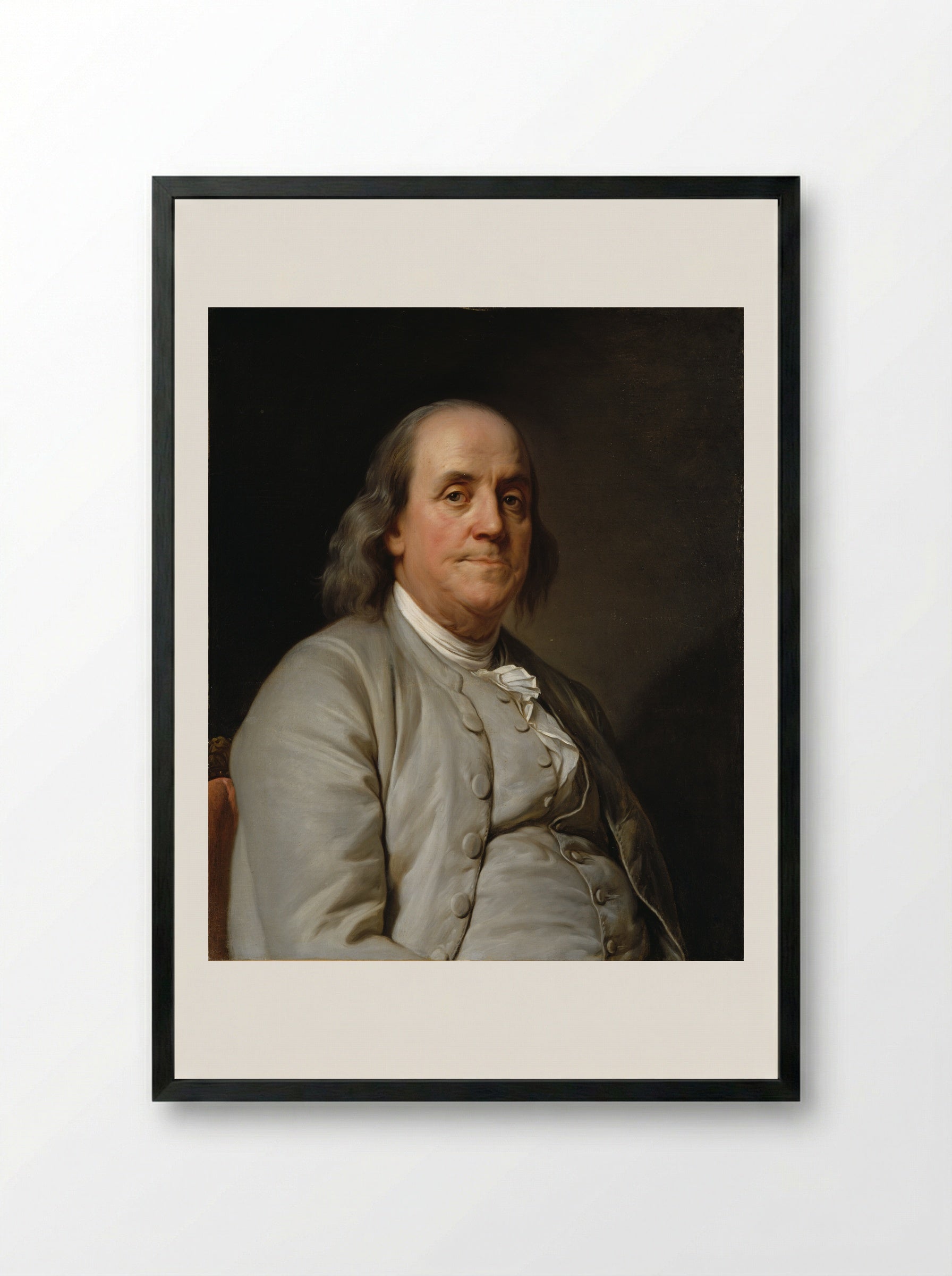 Benjamin Franklin - Joseph Siffred Duplessis - Framed Print Black