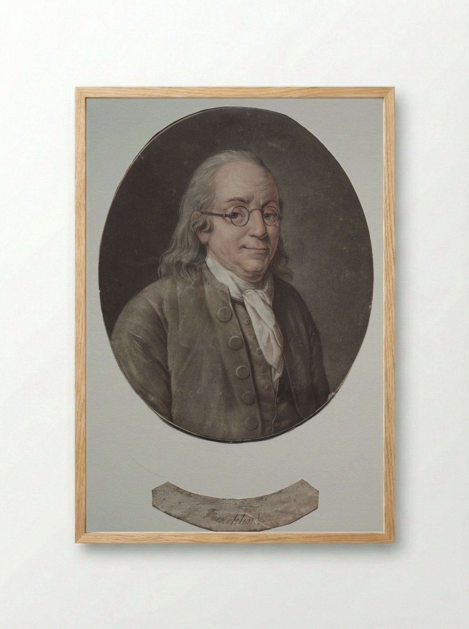 Benjamin Franklin - Pierre Michel Alix - Framed Print Wood