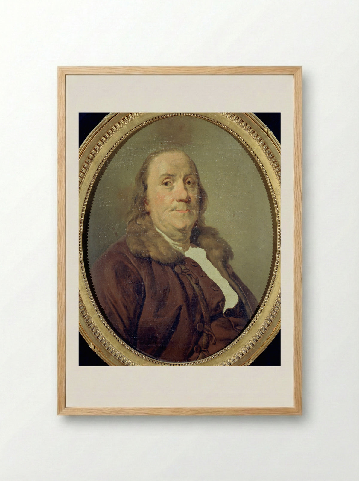 Benjamin Franklin - Joseph Siffred Duplessis - Framed Print Wood