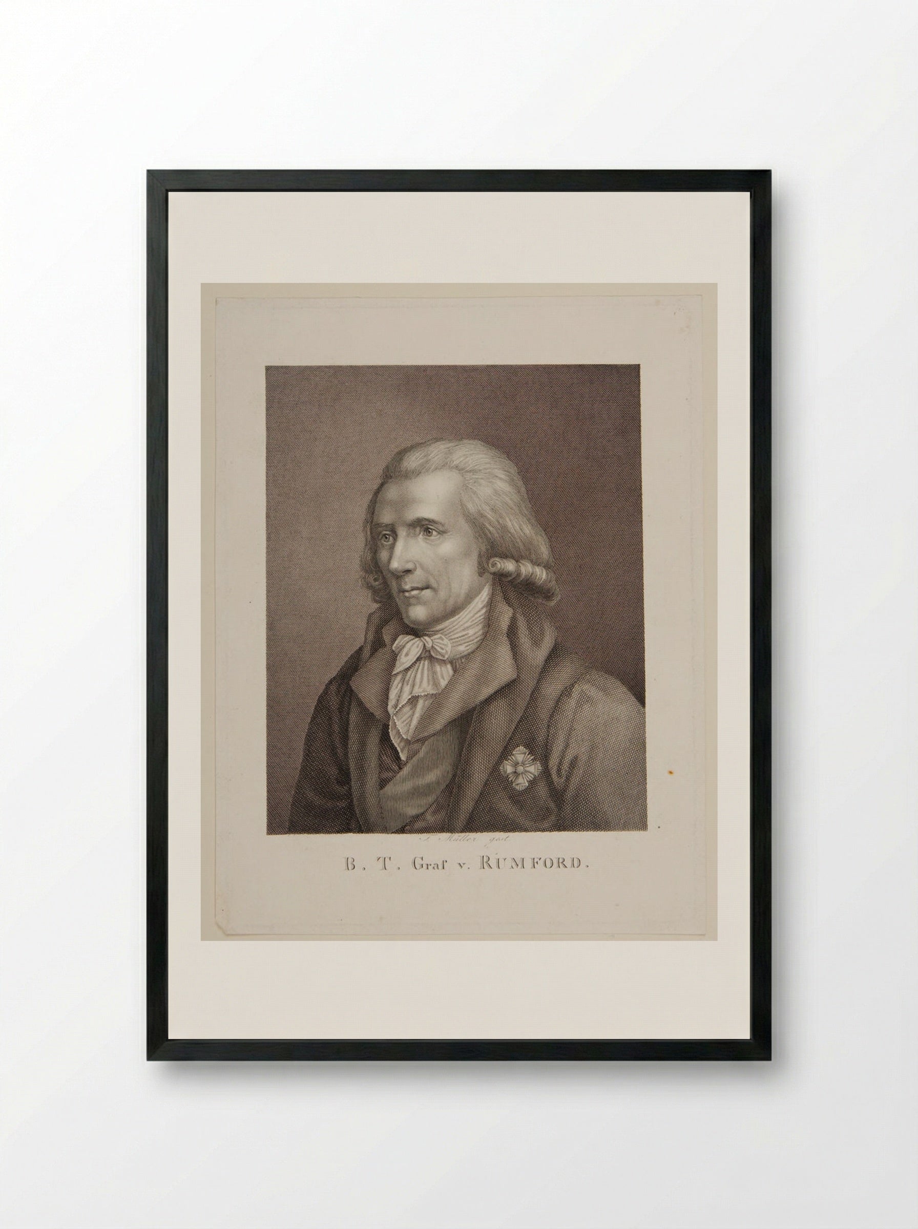 Benjamin Thompson, Count Rumford - Johann Friedrich Wilhelm Müller - Framed Print Black
