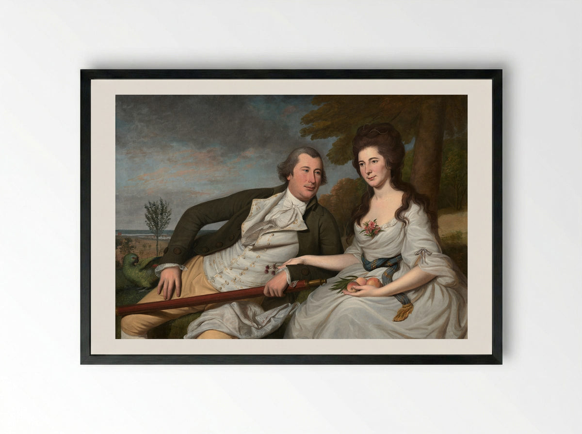 Benjamin and Eleanor Ridgley Laming - Charles Willson Peale - Framed Print Black