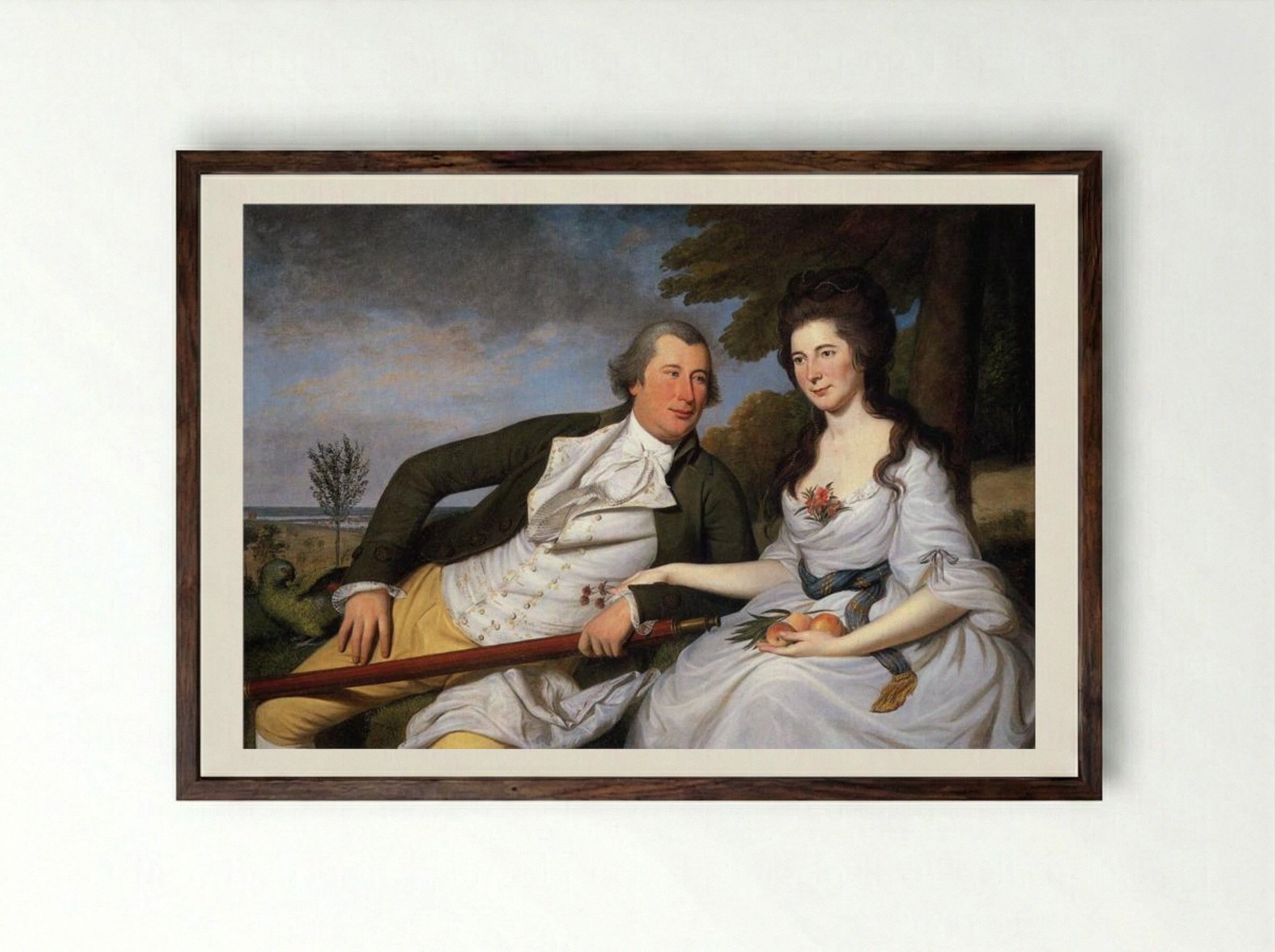 Benjamin and Eleanor Ridgley Laming - Charles Willson Peale - Framed Print Dark Wood