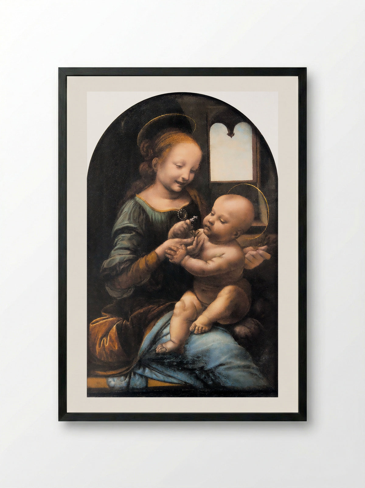 Benois Madonna - Leonardo da Vinci - Framed Print Black