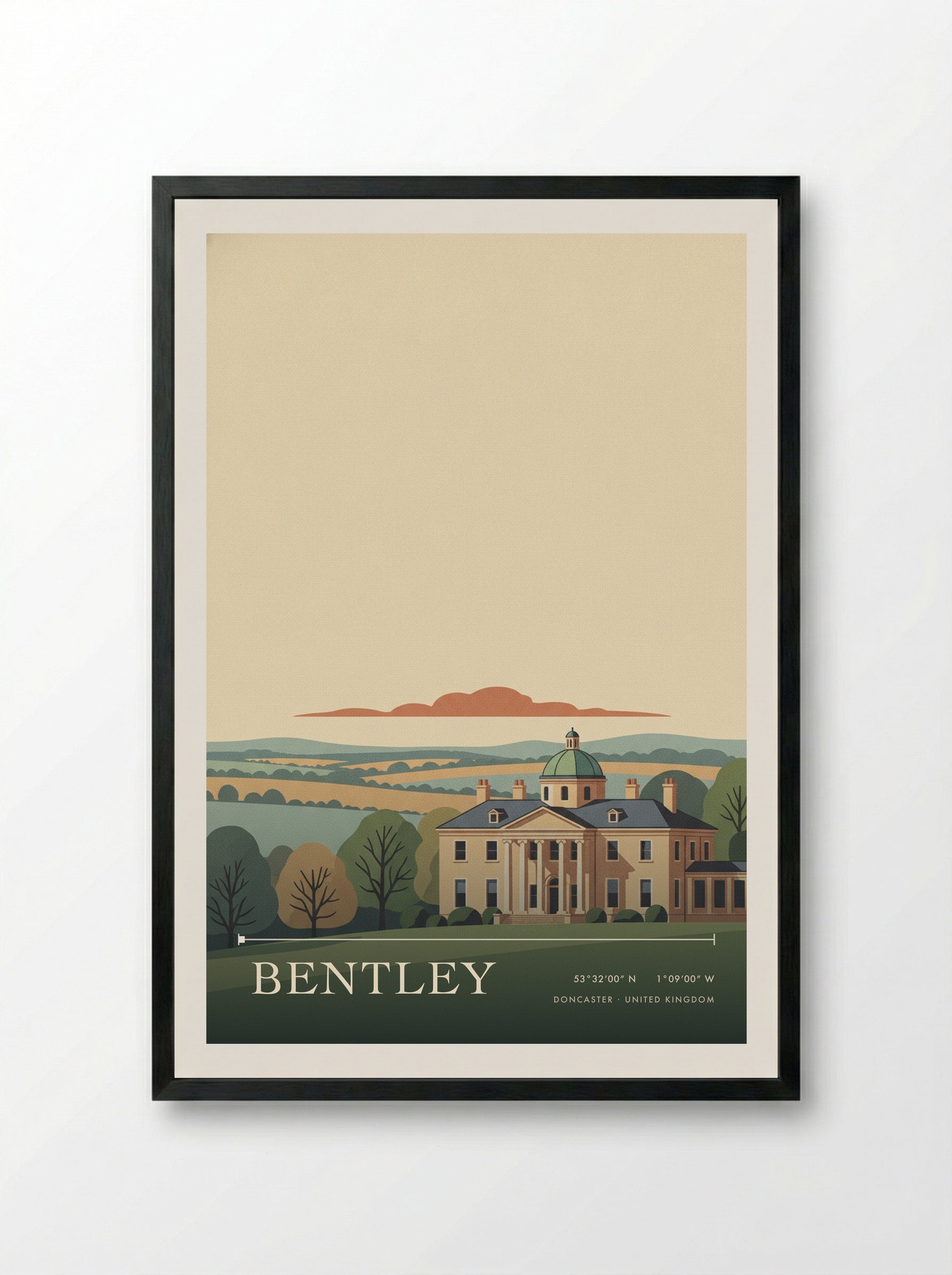 Bentley Doncaster United Kingdom Travel Poster - Framed Print Black