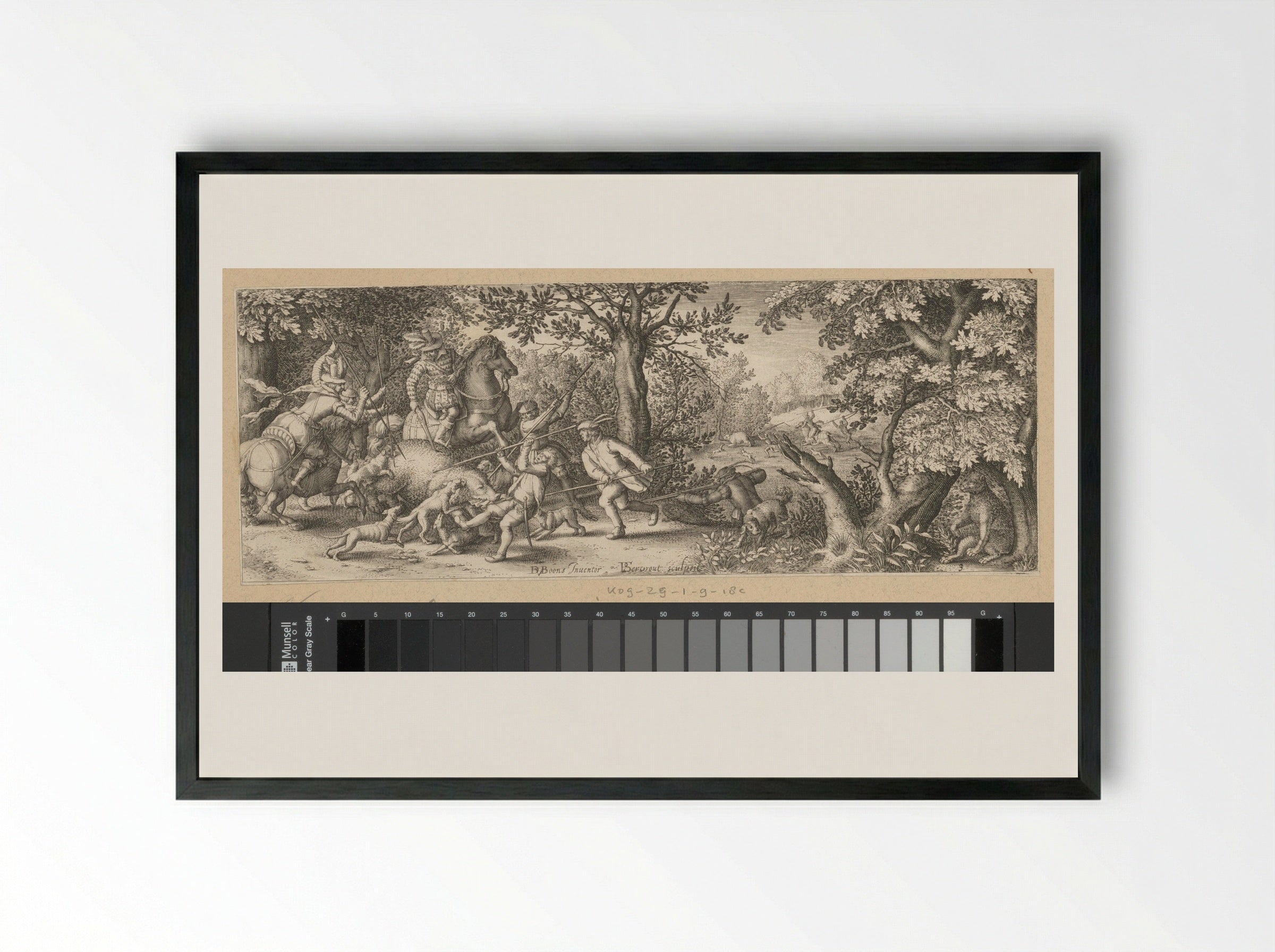 Berenjacht (Bear Hunt) - Claes Jansz. Visscher (II) - Framed Print Black