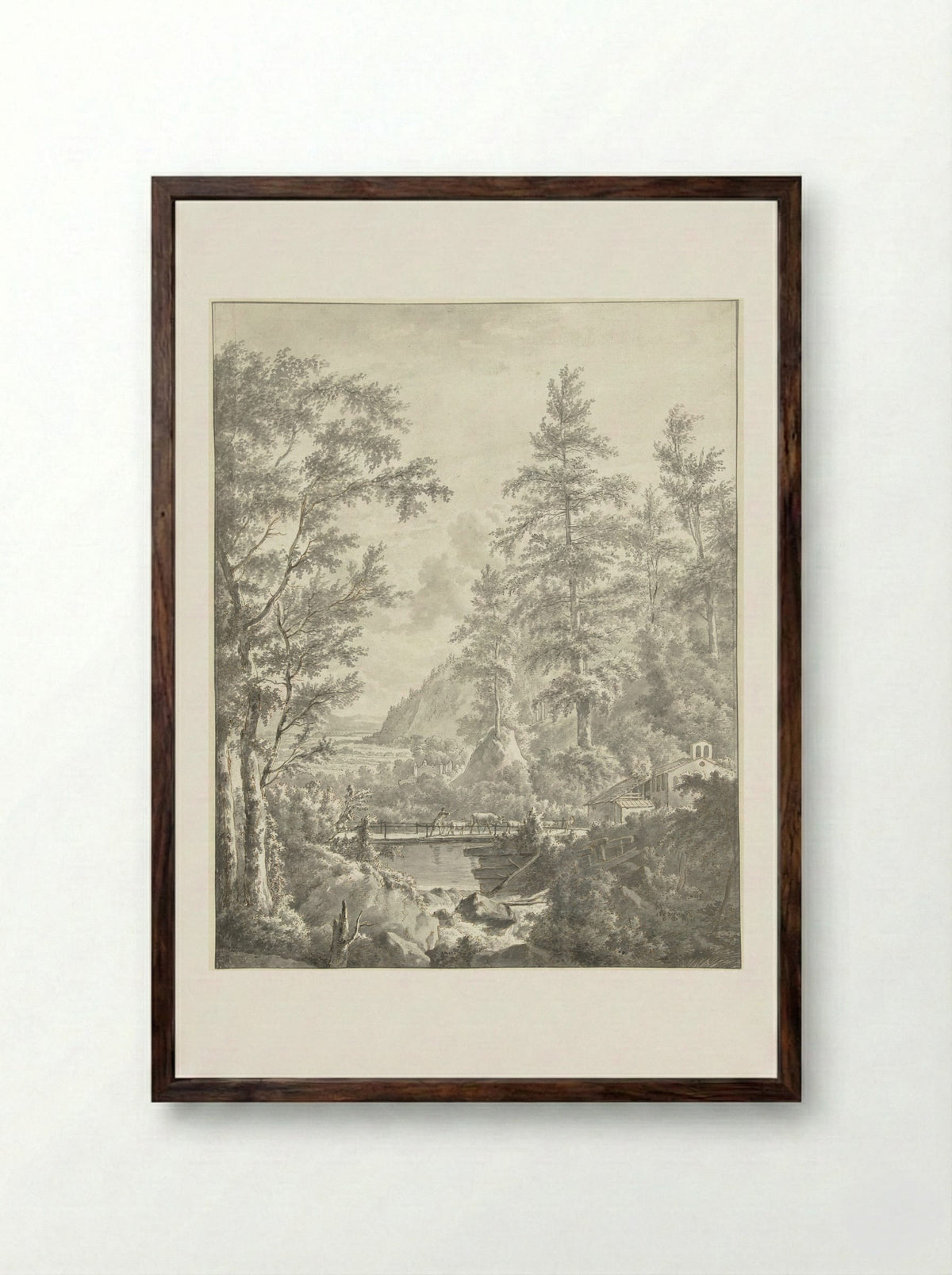 Bergachtig landschap in Spanje - Cornelis Apostool - Framed Print Dark Wood