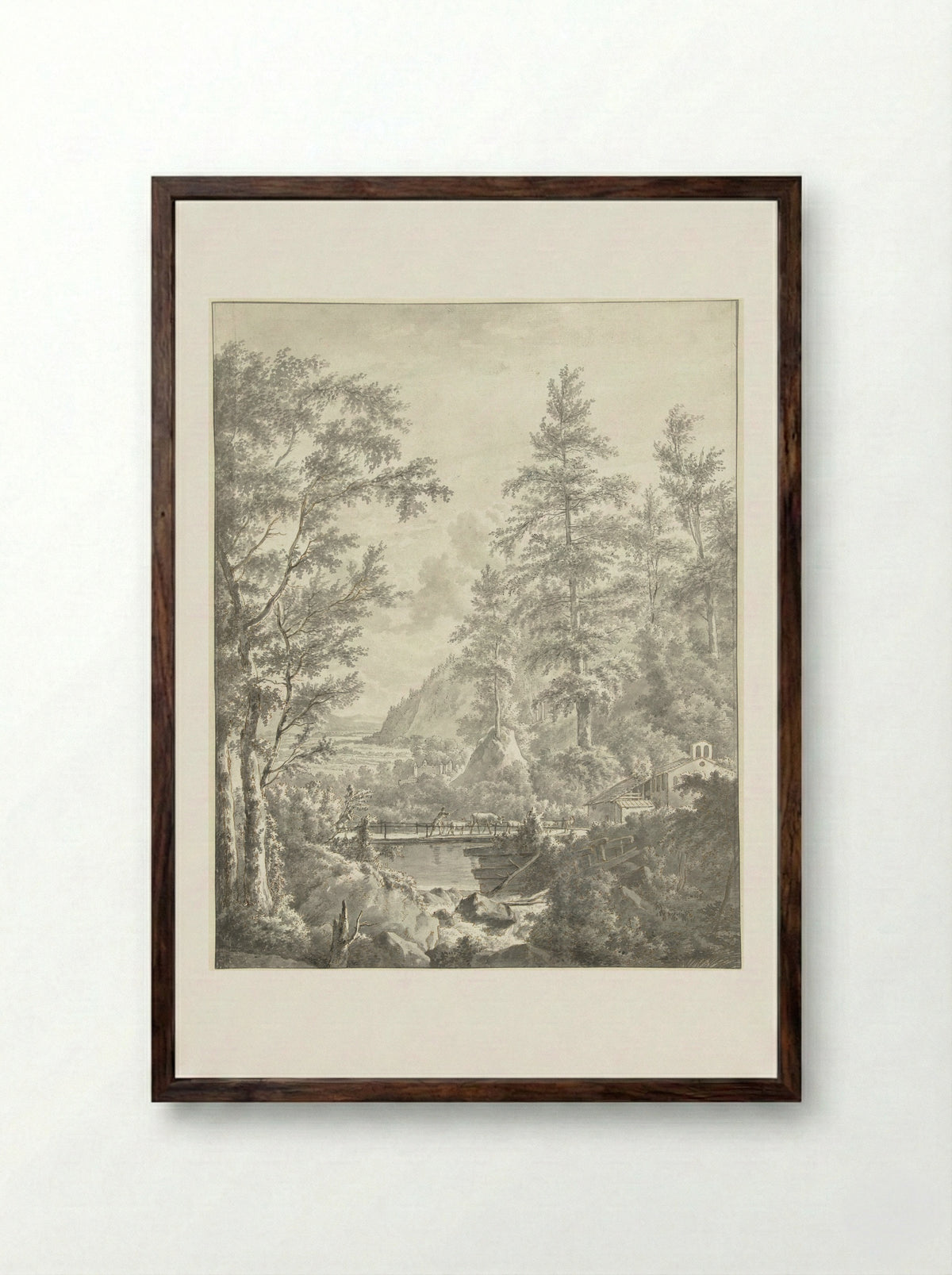 Bergachtig landschap in Spanje - Cornelis Apostool - Framed Print Dark Wood
