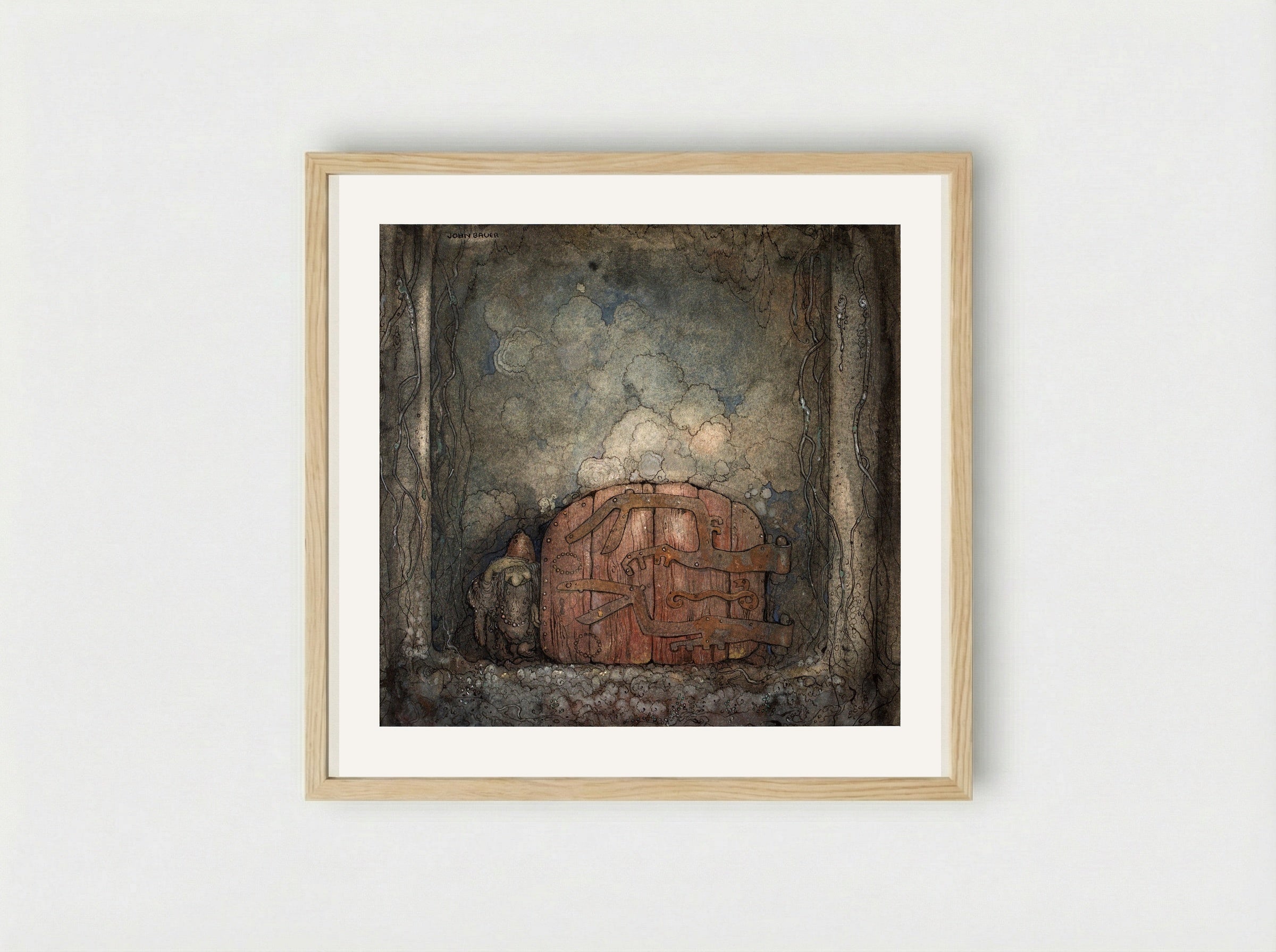 Bergaporten (The Mountain Gate) - John Bauer - Framed Print Wood