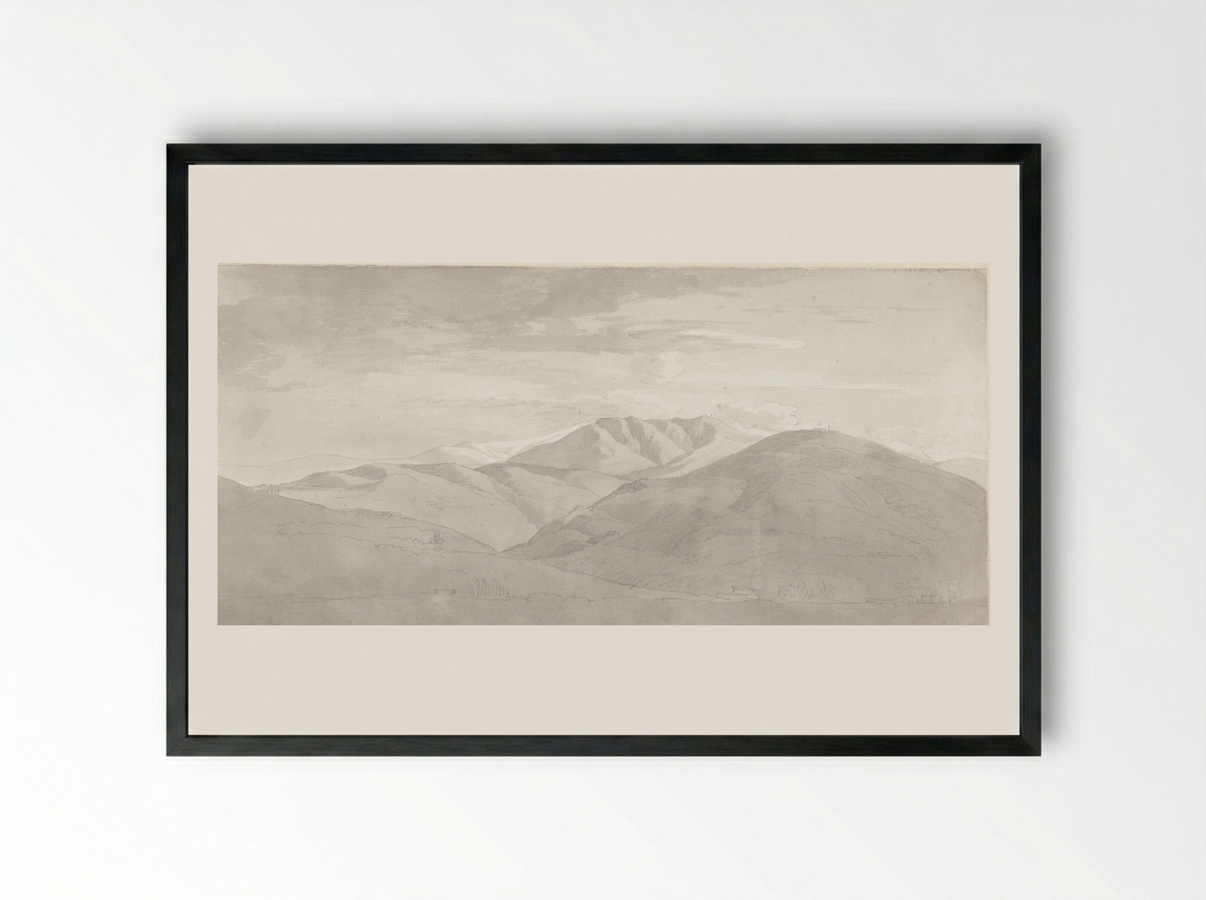 Berglandschap in Italië - Hendrik Voogd - Framed Print Black