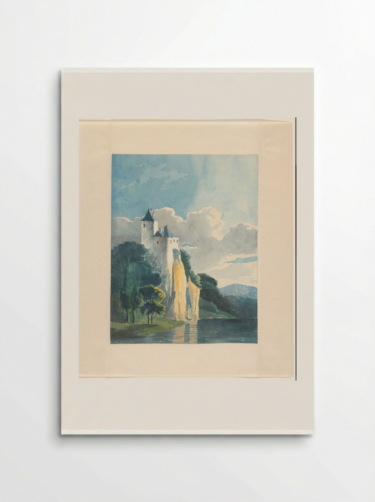 Berglandschap met een kasteel aan een meer - Johannes van Reijn - Poster