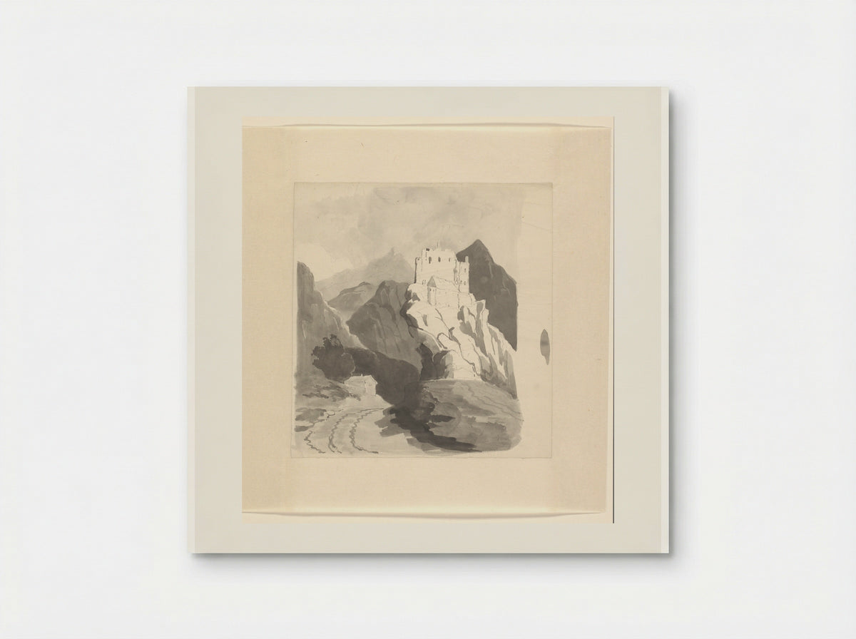 Berglandschap met een kasteel - Johannes van Reijn - Poster