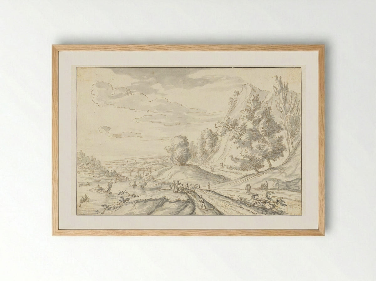 Berglandschap - Louis Chalon - Framed Print Wood