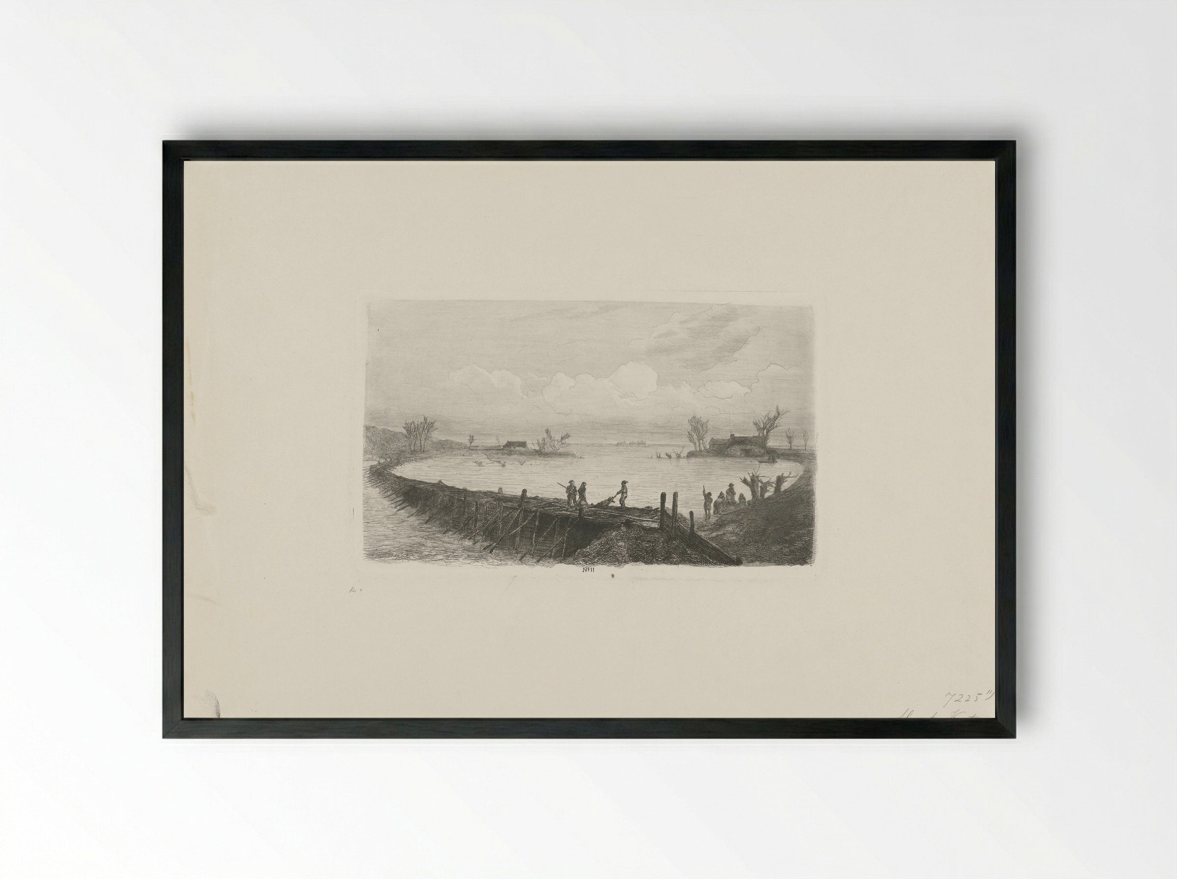 Beringing van de doorbraak te Speet - Mari ten Kate - Framed Print Black
