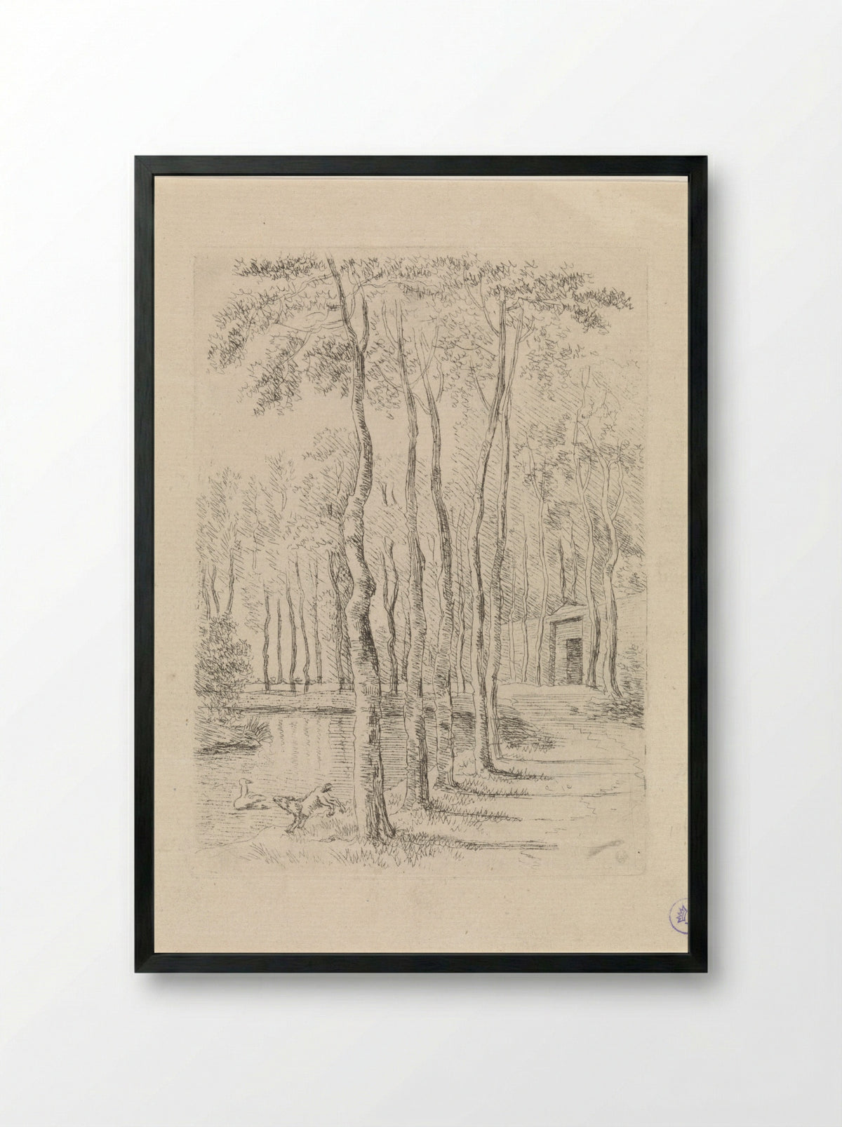 Berkenlaan - Gerrit Hulseboom - Framed Print Black