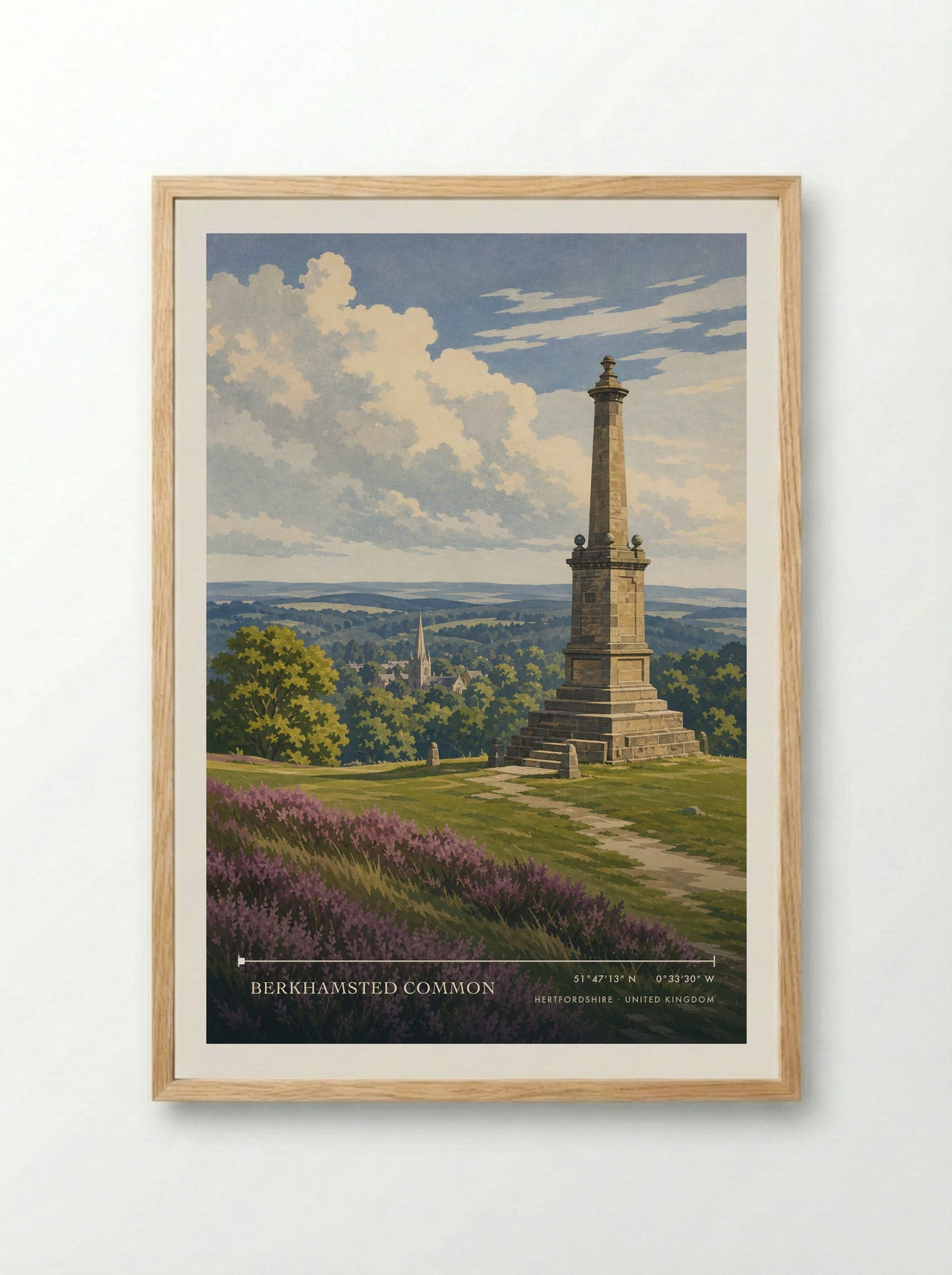 Berkhamsted Common Hertfordshire United Kingdom Travel Poster - Framed Print Wood