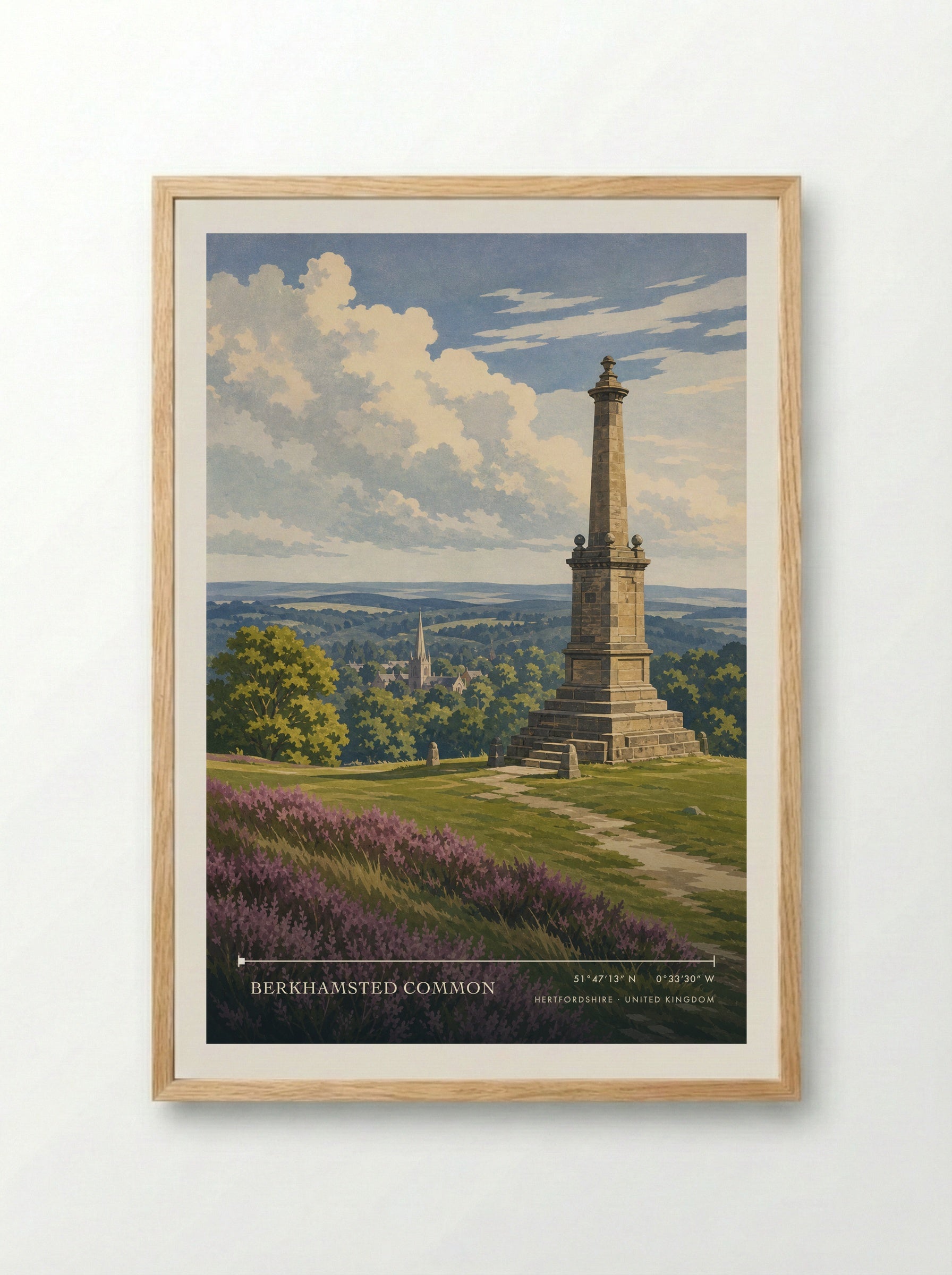Berkhamsted Common Hertfordshire United Kingdom Travel Poster - Framed Print Wood