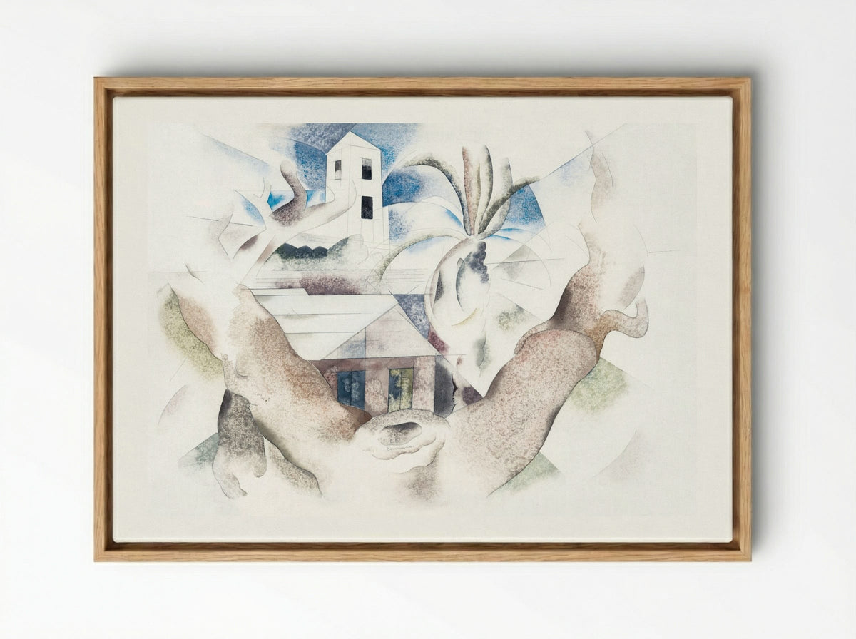 Bermuda No. 1, Tree and House - Charles Demuth - Framed Canvas Wood