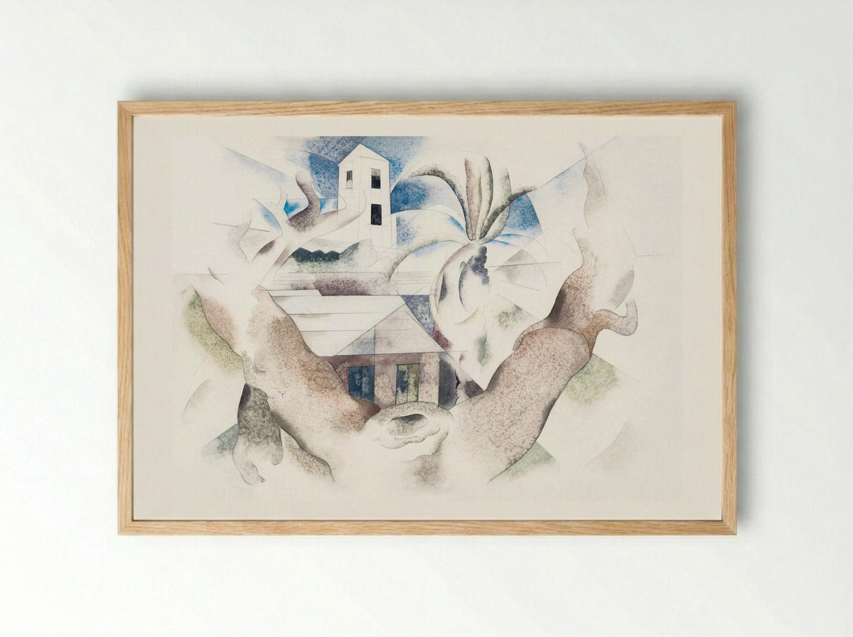 Bermuda No. 1, Tree and House - Charles Demuth - Framed Print Wood