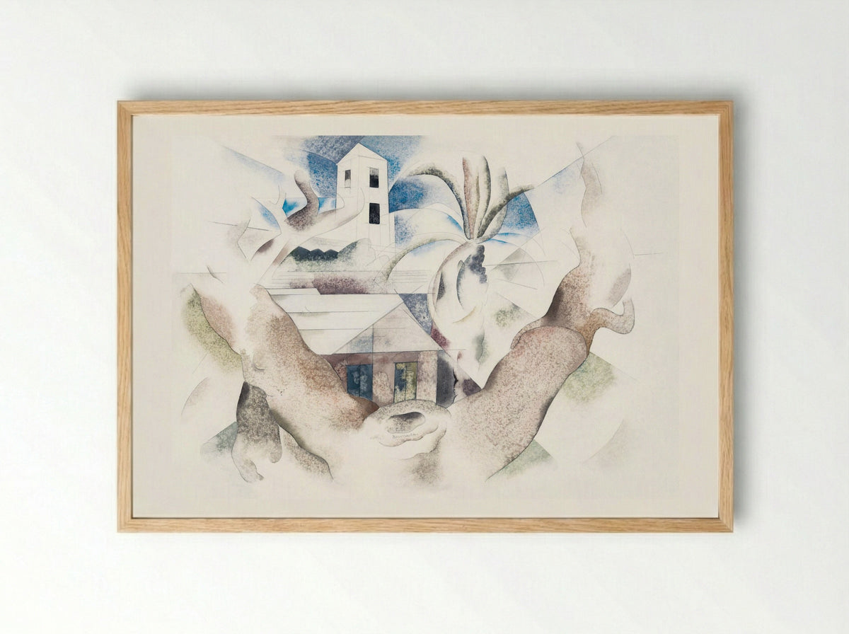 Bermuda No. 1, Tree and House - Charles Demuth - Framed Print Wood