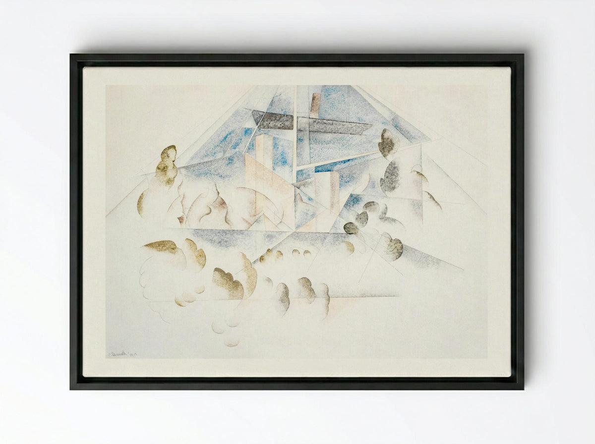 Bermuda: Masts and Foliage - Charles Demuth - Framed Canvas Black