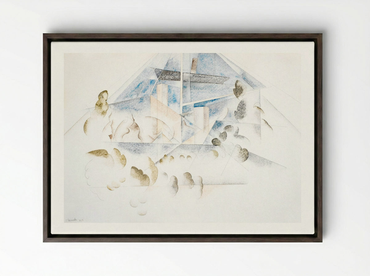 Bermuda: Masts and Foliage - Charles Demuth - Framed Canvas Dark Wood