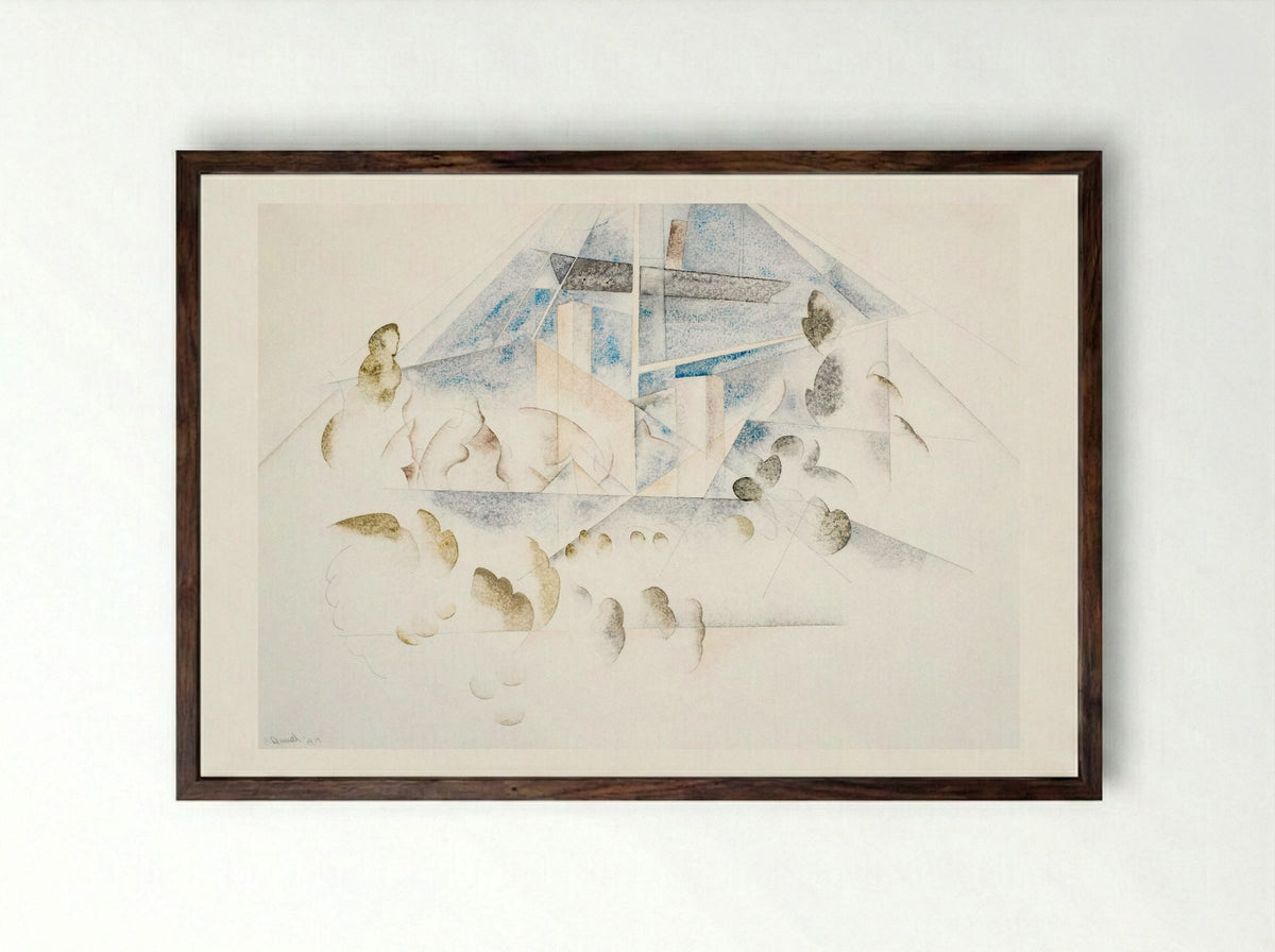 Bermuda: Masts and Foliage - Charles Demuth - Framed Print Dark Wood