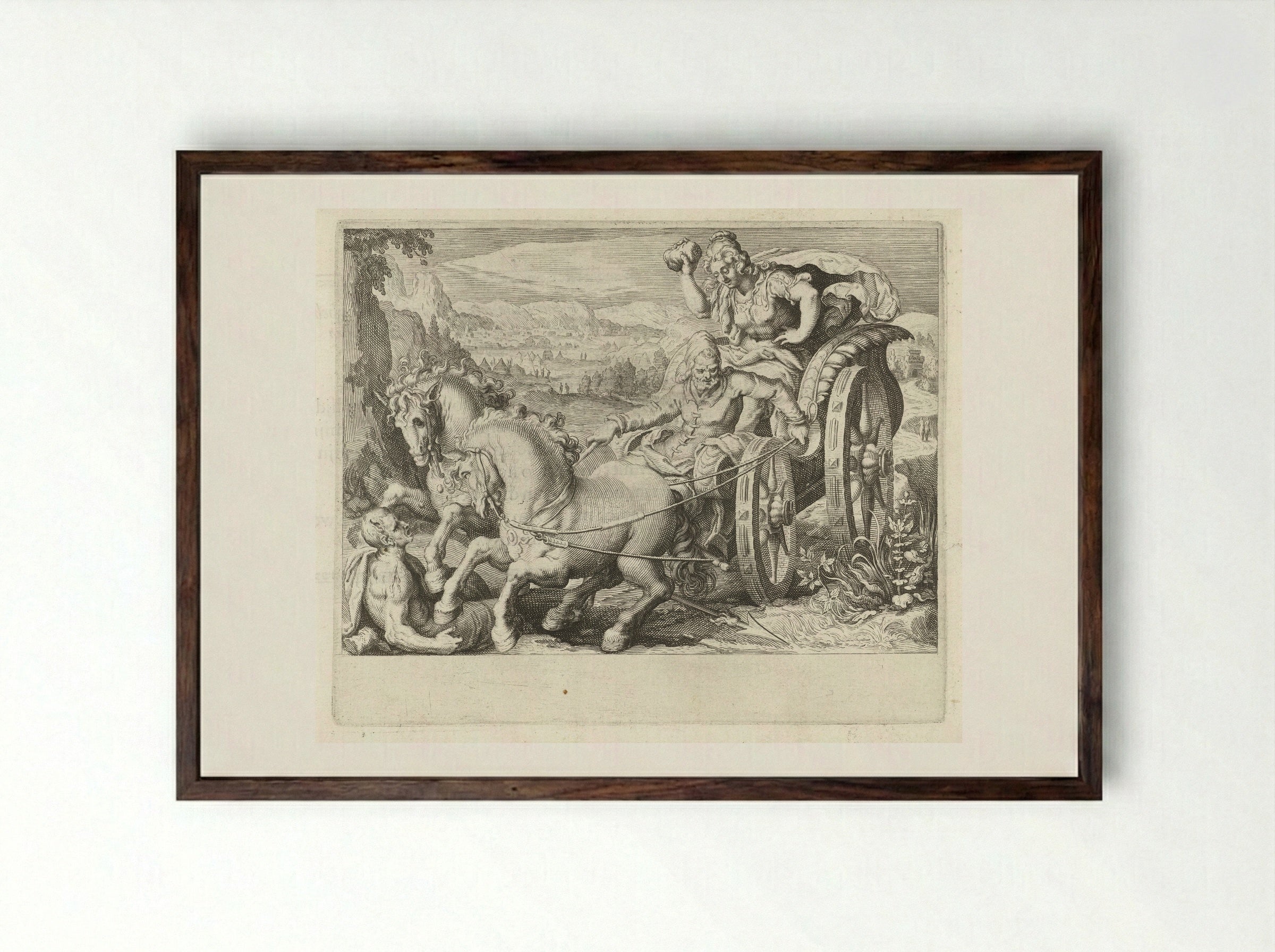 Beronica Exercises Revenge with a Stone - Zacharias Dolendo - Framed Print Dark Wood
