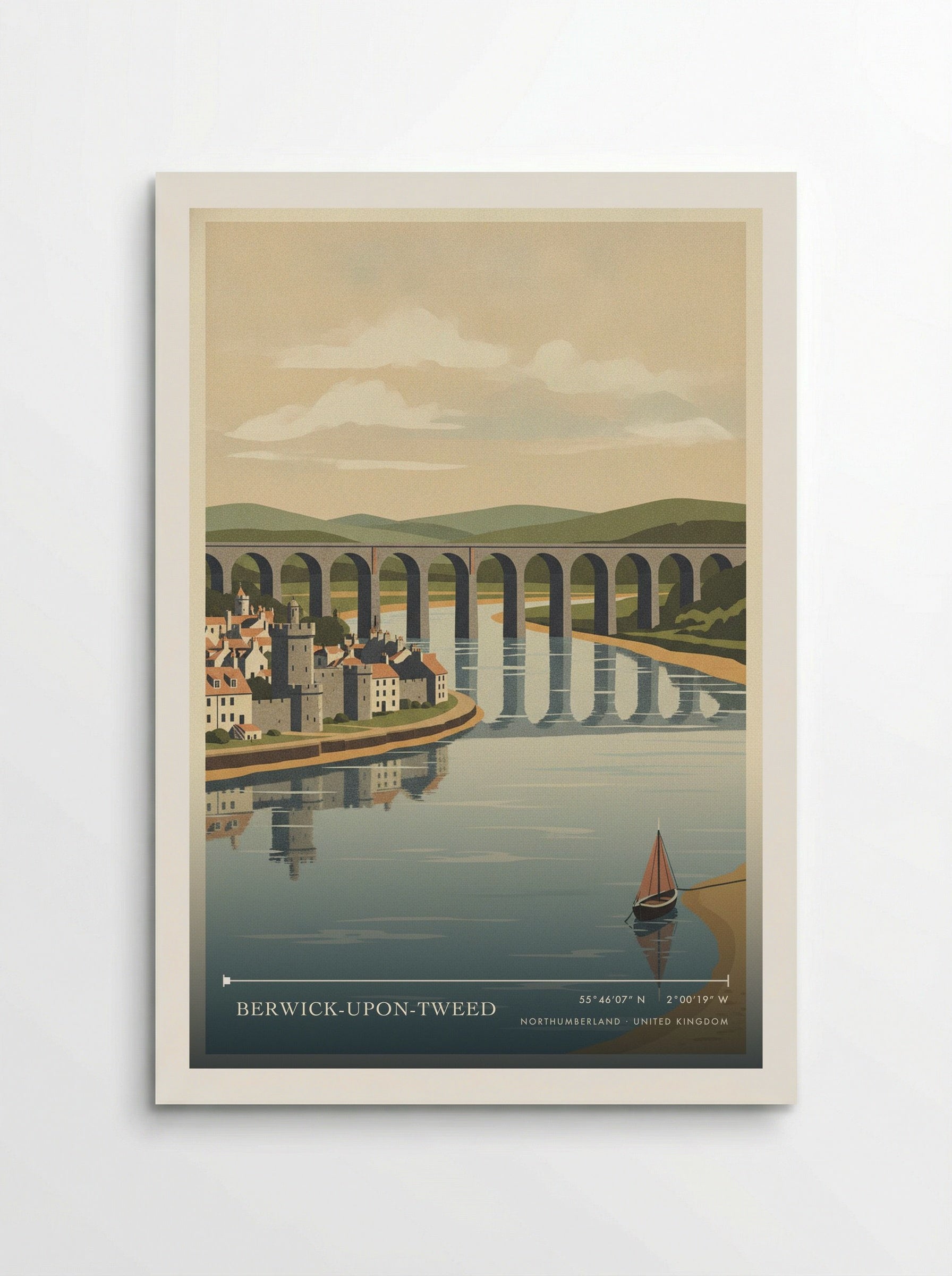 Berwick-Upon-Tweed Northumberland United Kingdom Travel Poster - Poster