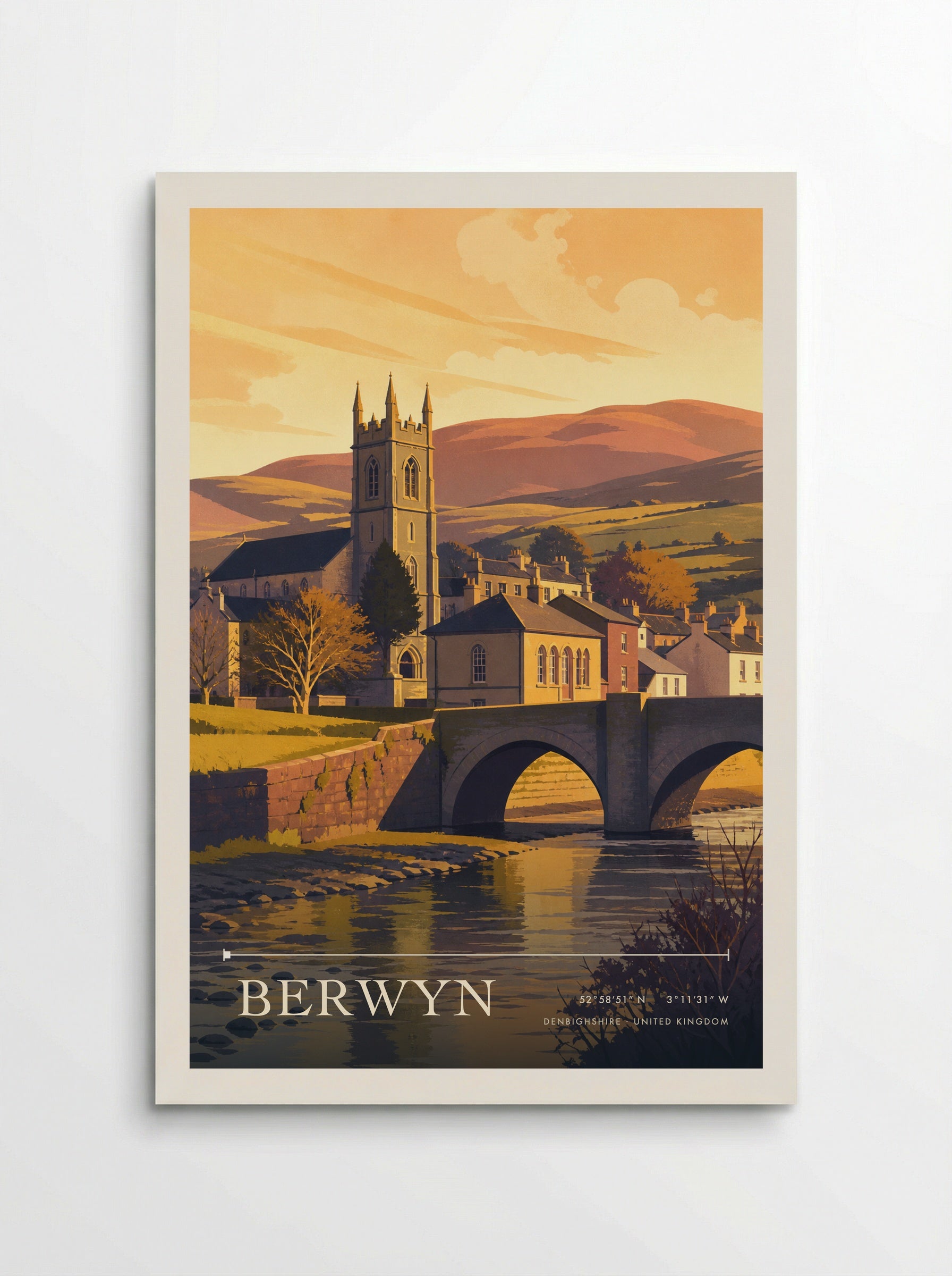 Berwyn Denbighshire United Kingdom Travel Poster - Poster