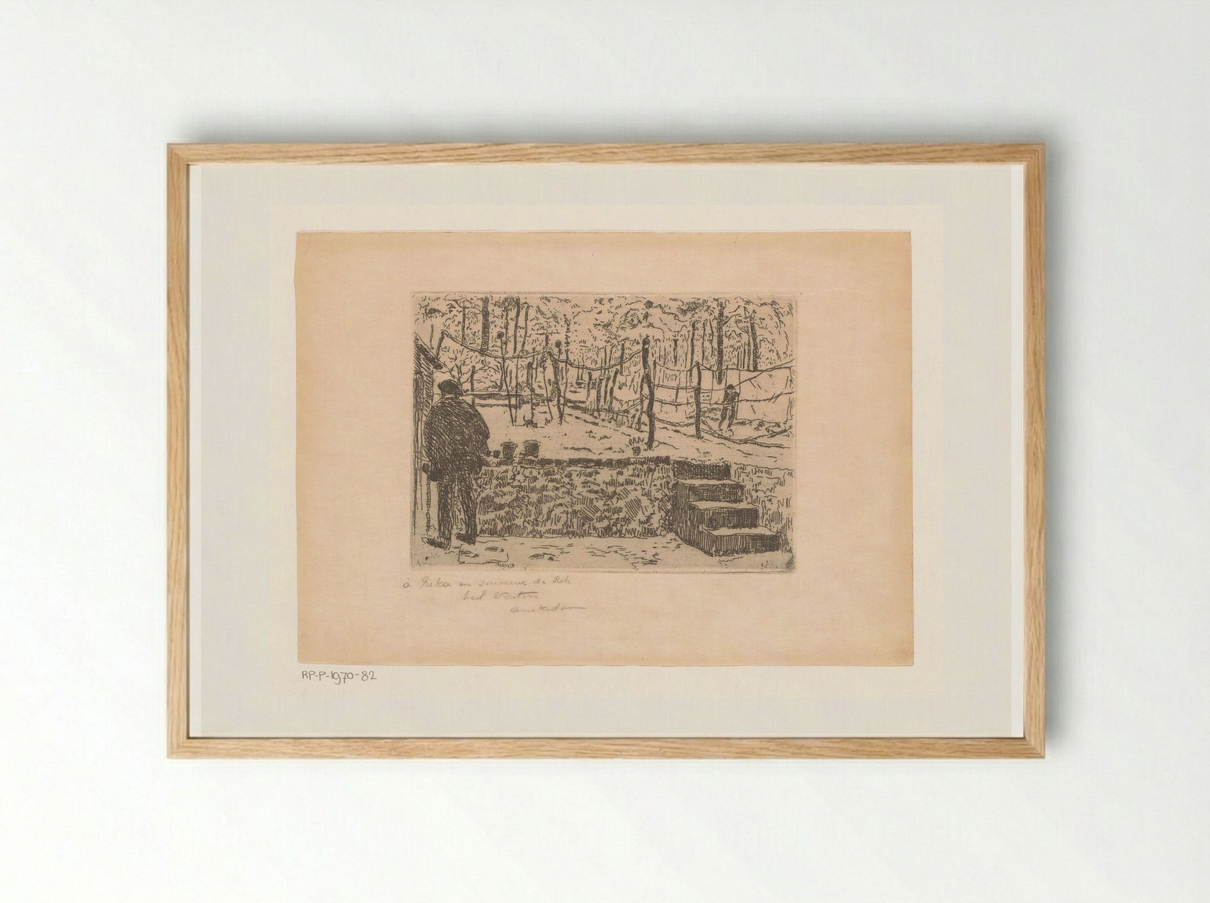 Besneeuwde tuin te Bosvoorde - Rik Wouters - Framed Print Wood