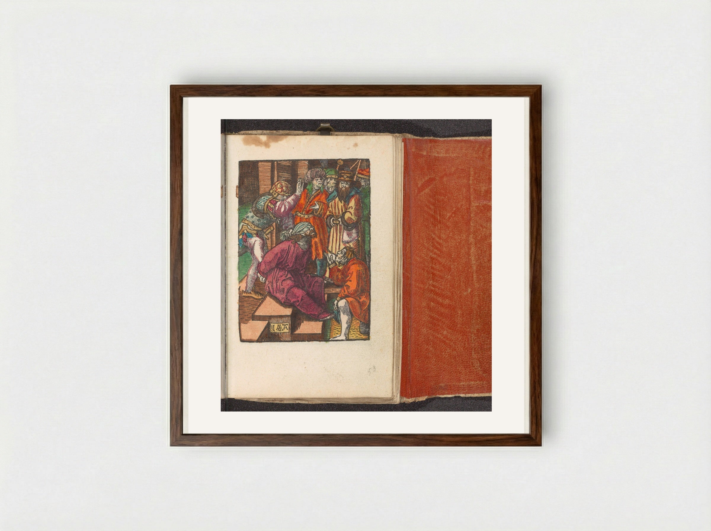 Bespotting (The Mocking of Christ) - Doen Pietersz. - Framed Print Dark Wood