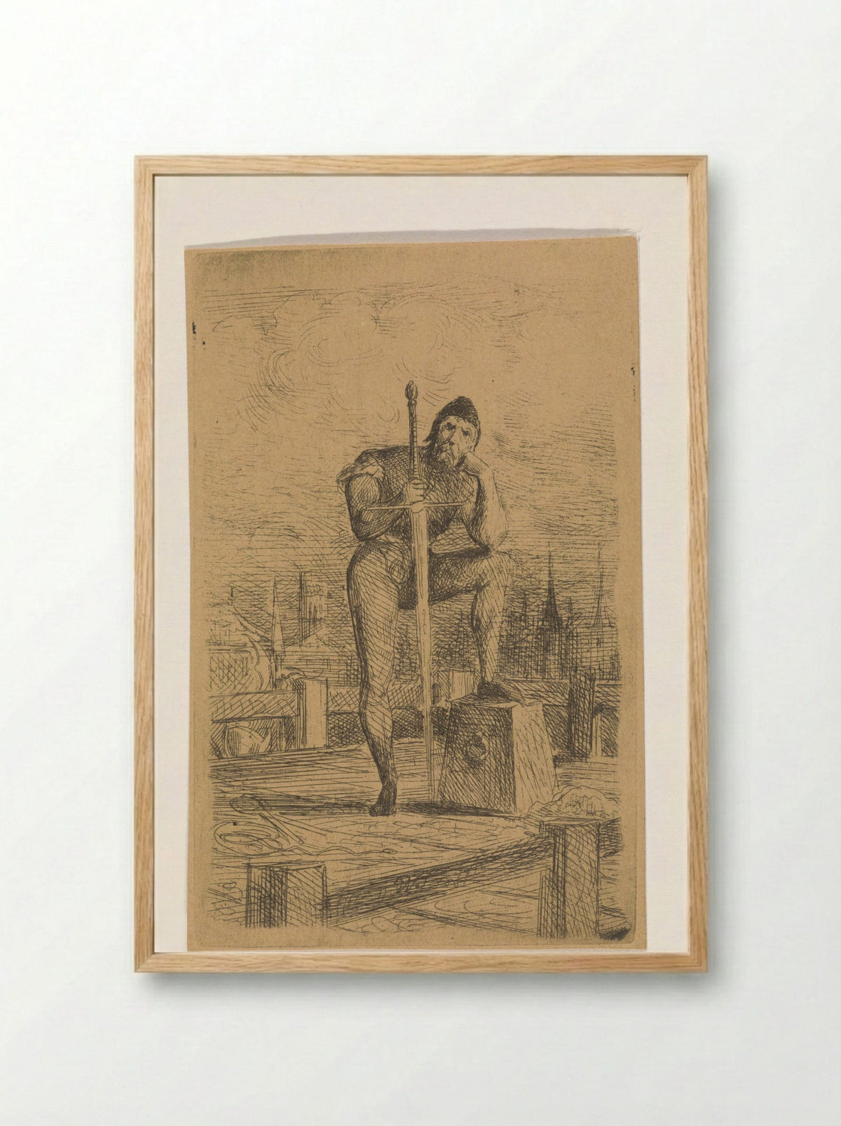 Beul met zwaard (Executioner with Sword) - Willem de Famars Testas - Framed Print Wood