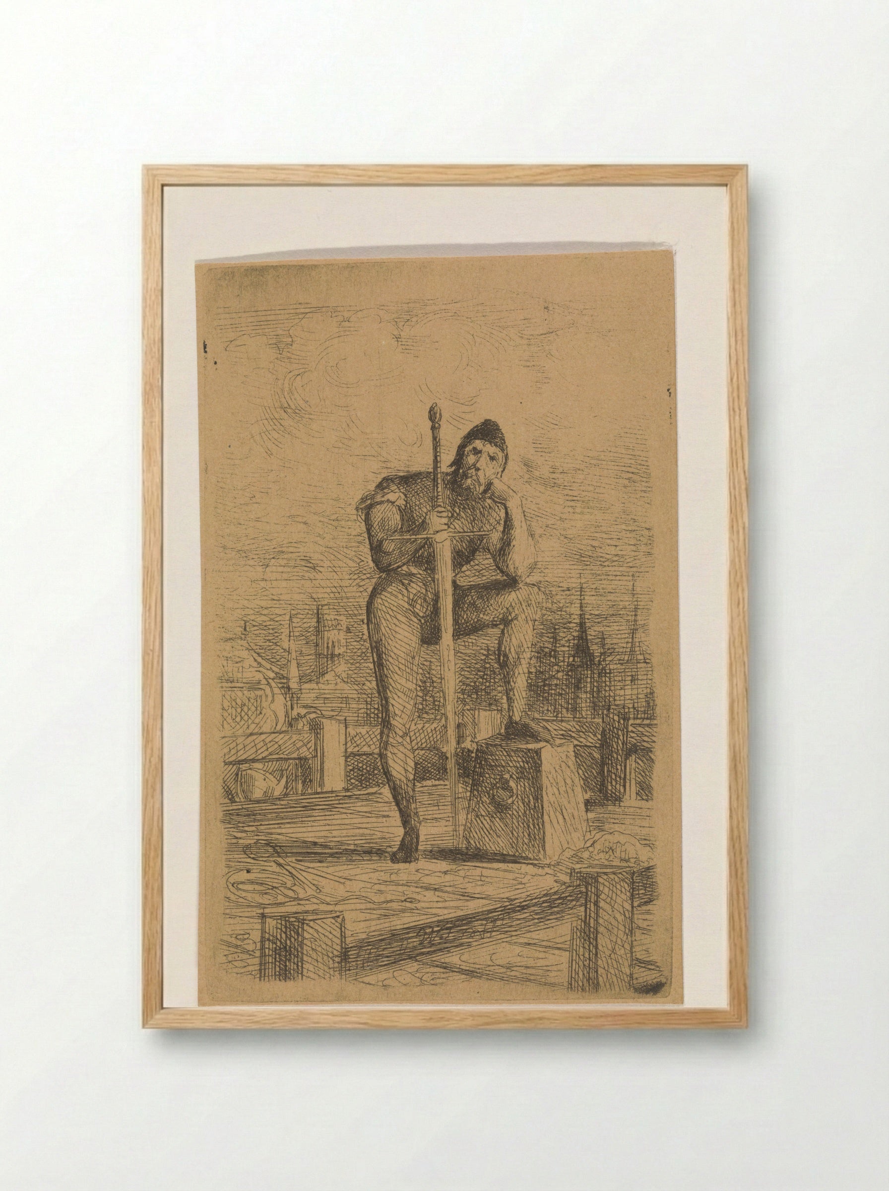 Beul met zwaard (Executioner with Sword) - Willem de Famars Testas - Framed Print Wood