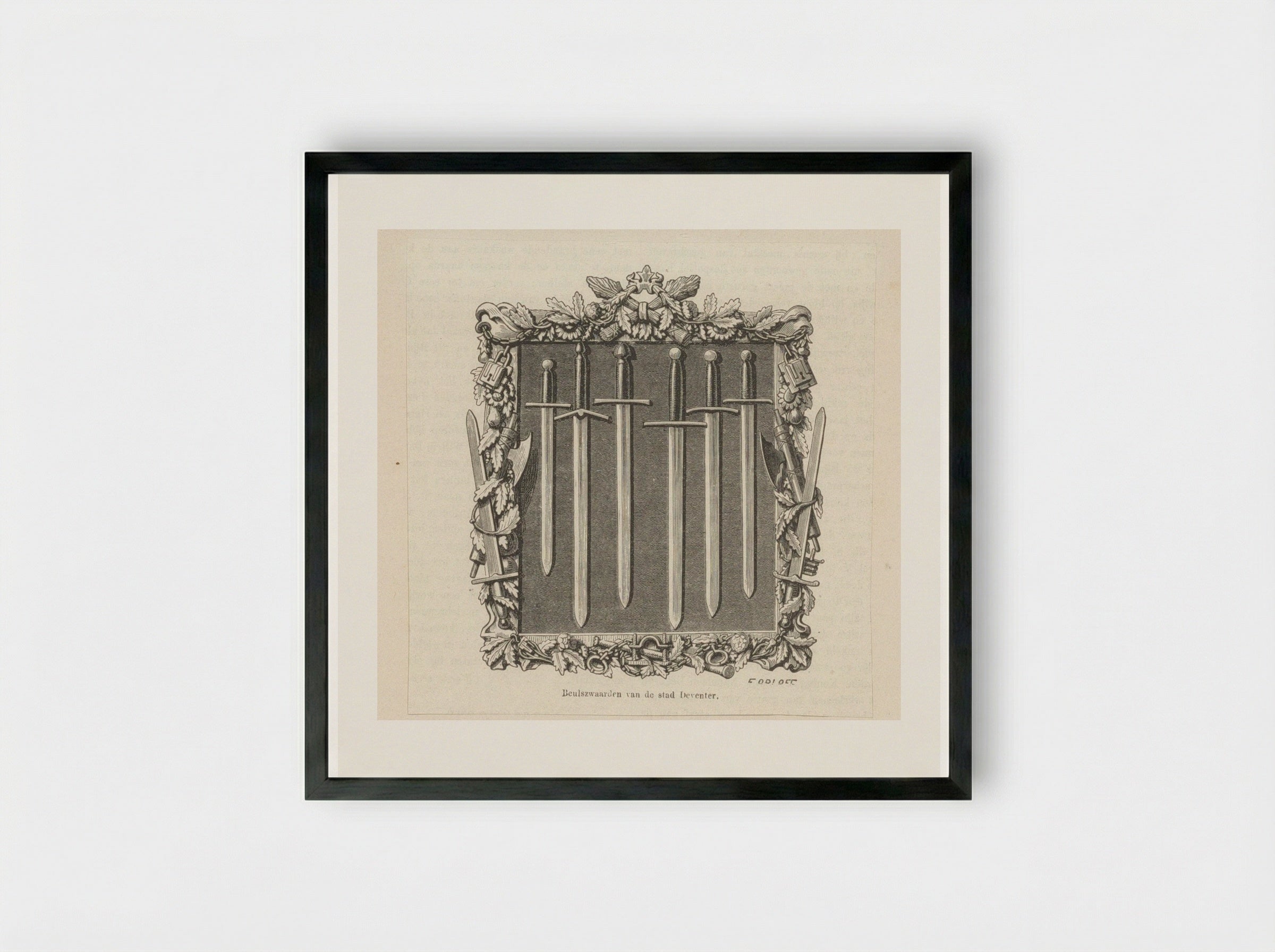 Beulszwaarden van de stad Deventer - David van der Kellen - Framed Print Black