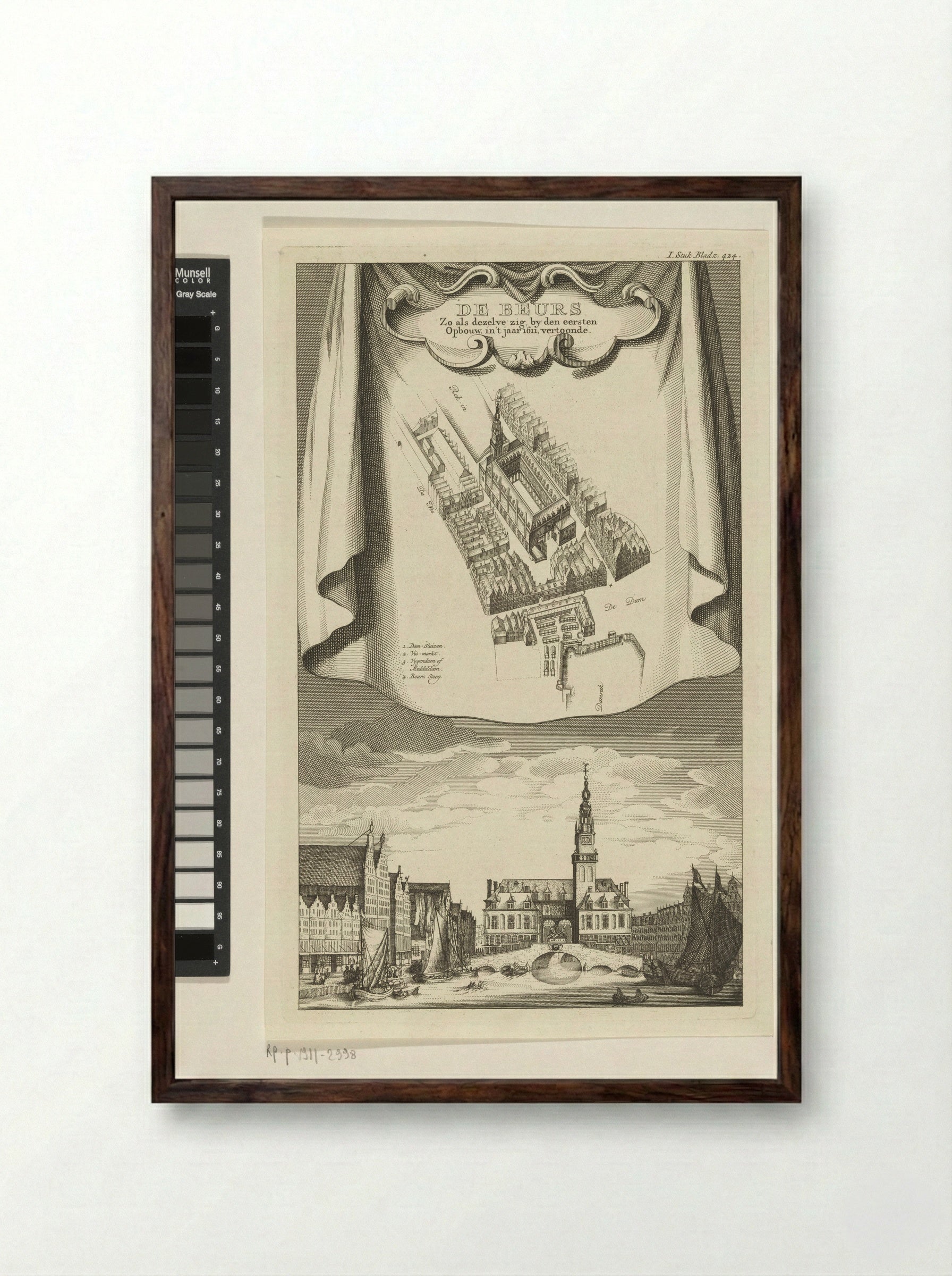 Beurs van Hendrik de Keyser te Amsterdam - Jan Goeree - Framed Print Dark Wood
