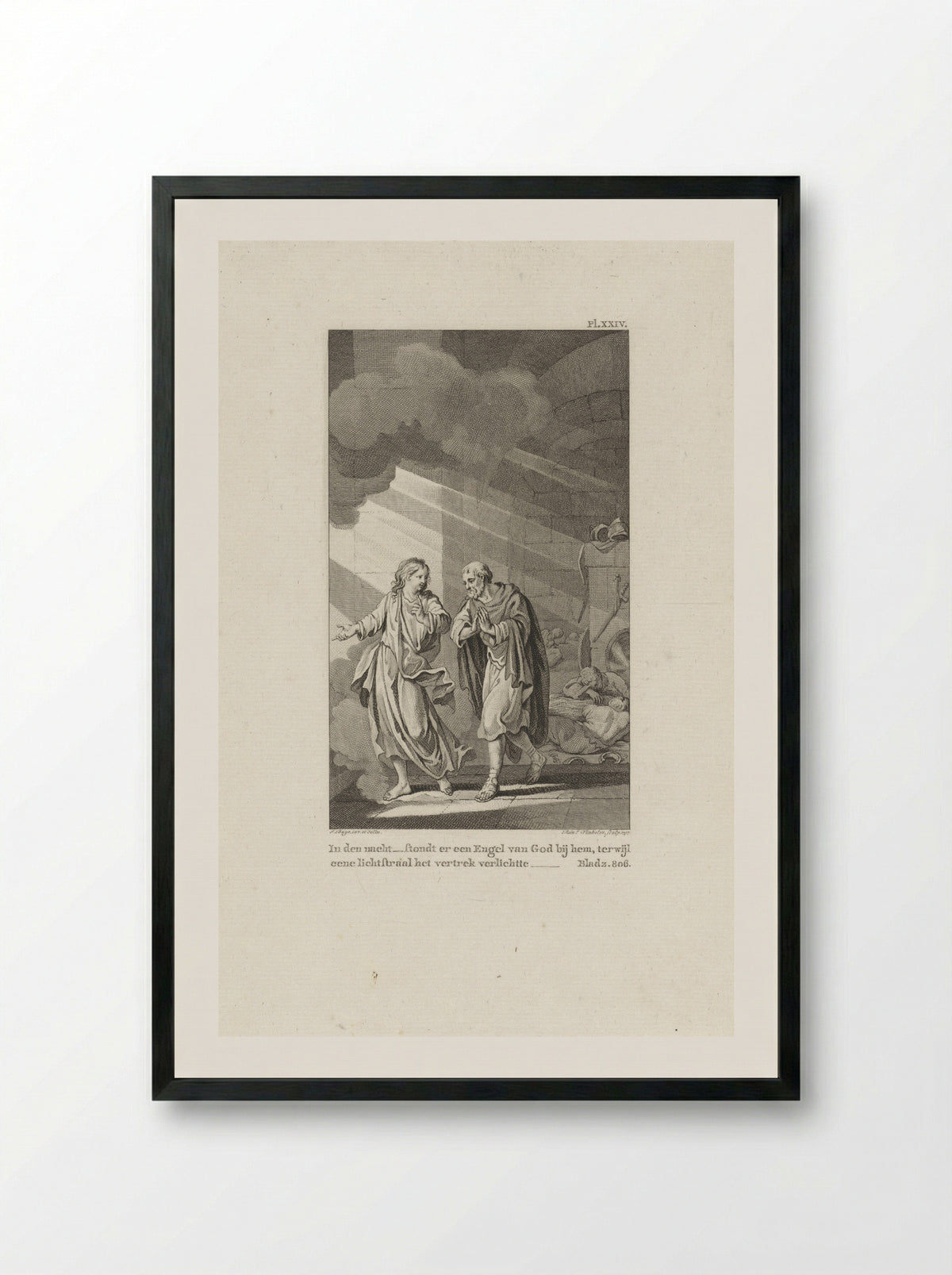 Bevrijding van Petrus uit de gevangenis - Fine Art Print - Framed Print Black