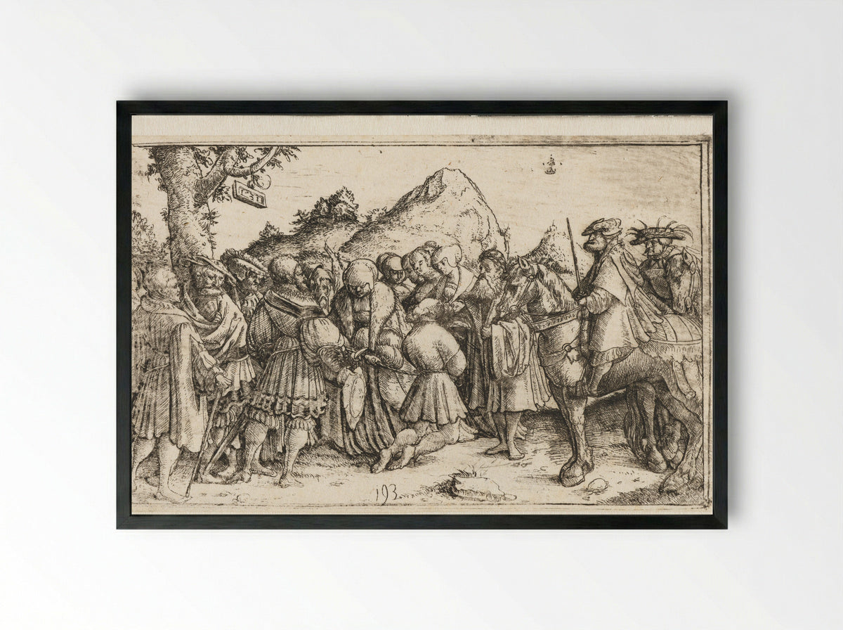 Bevrijding van een veroordeelde - Monogrammist CB met boom - Framed Print Black