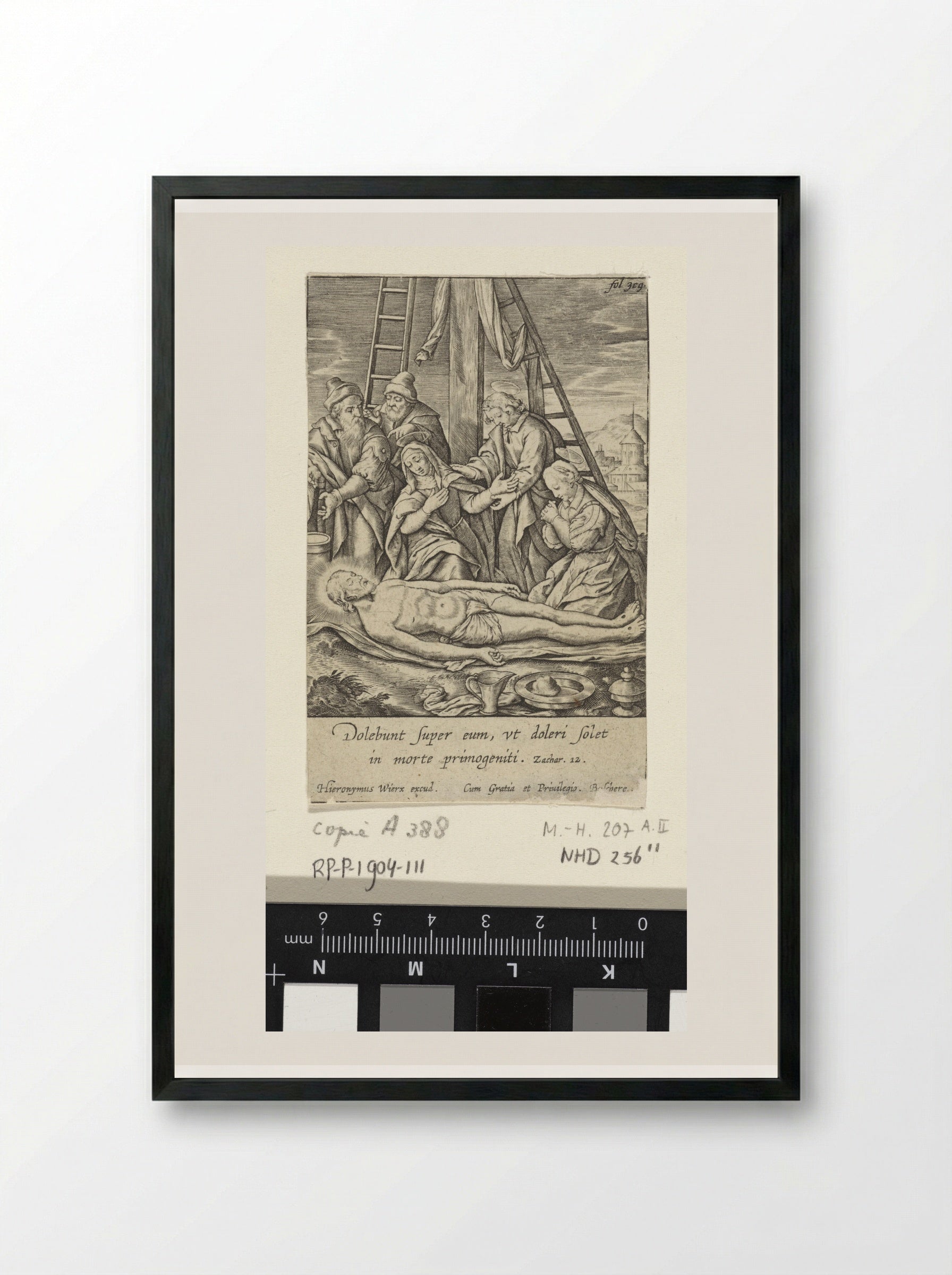 Bewening van Christus - Hieronymus Wierix - Framed Print Black
