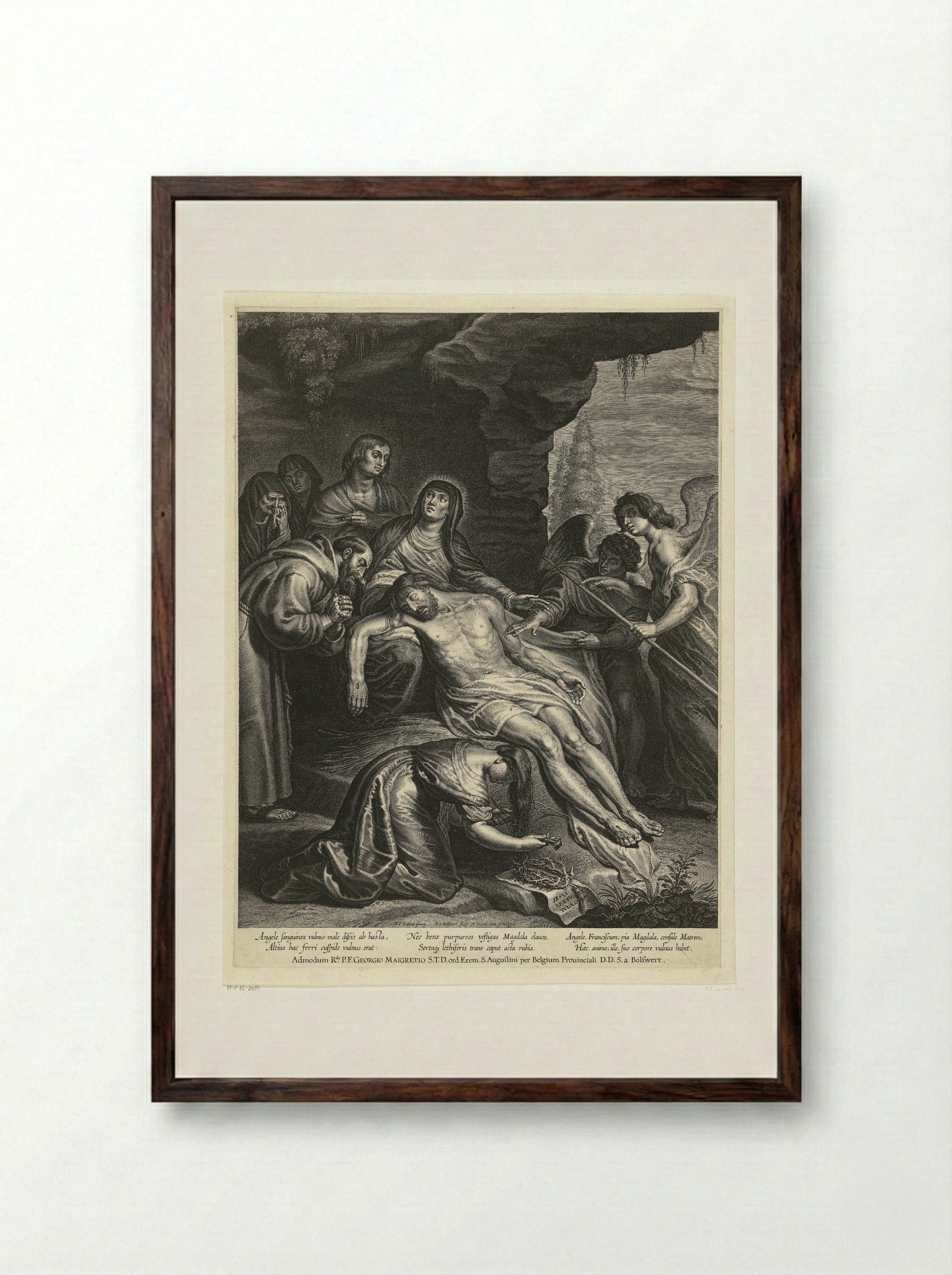 Bewening van Christus - Schelte Adamsz. Bolswert - Framed Print Dark Wood