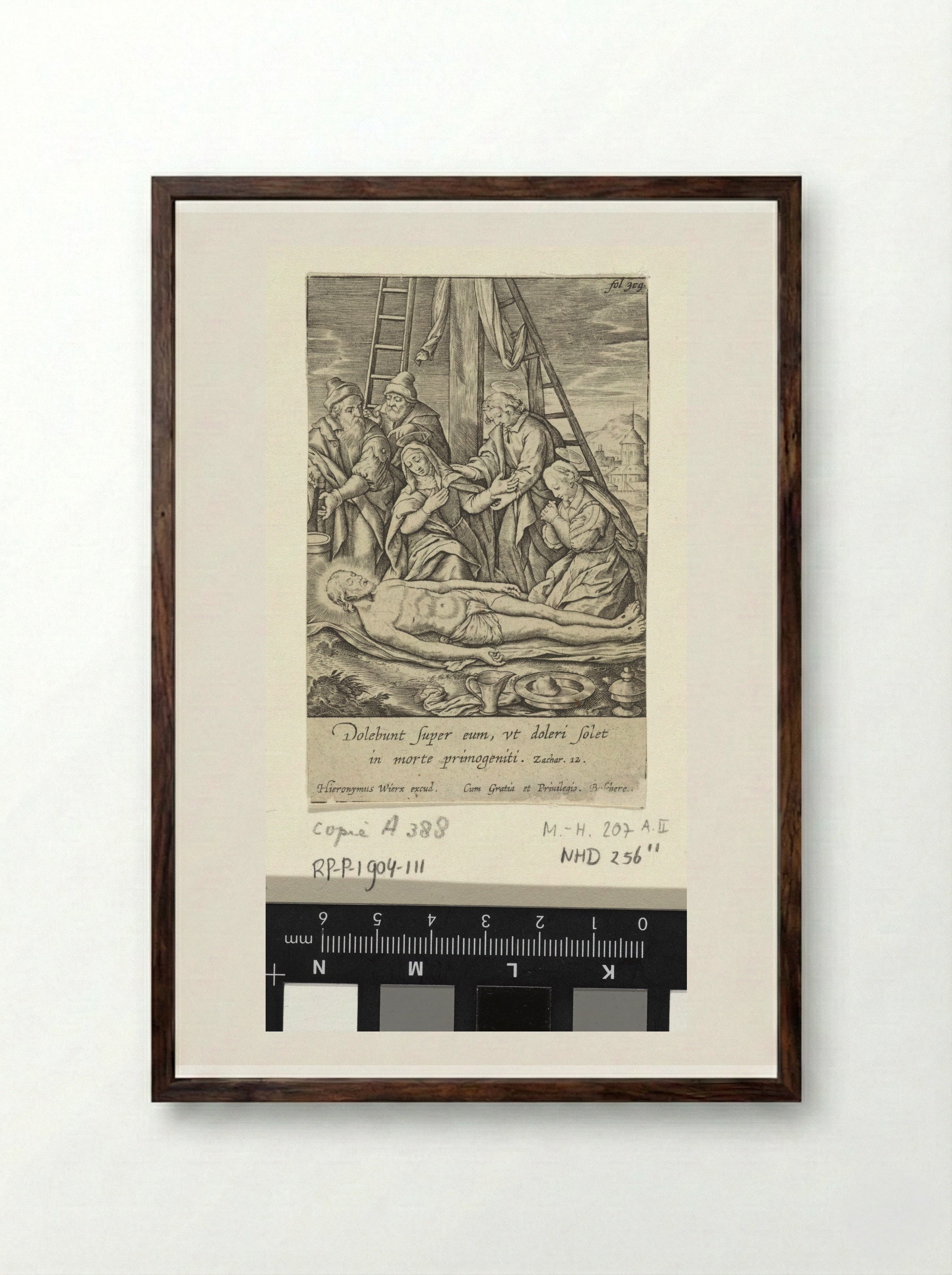 Bewening van Christus - Hieronymus Wierix - Framed Print Dark Wood