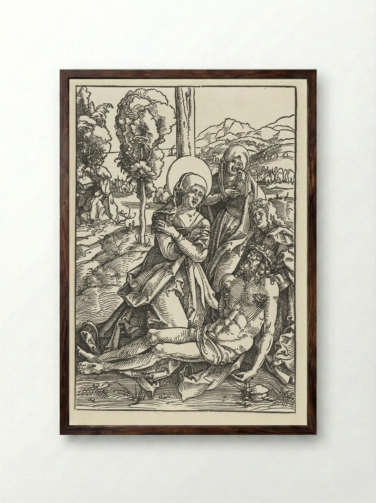 Bewening van Christus - Hans Baldung Grien - Framed Print Dark Wood