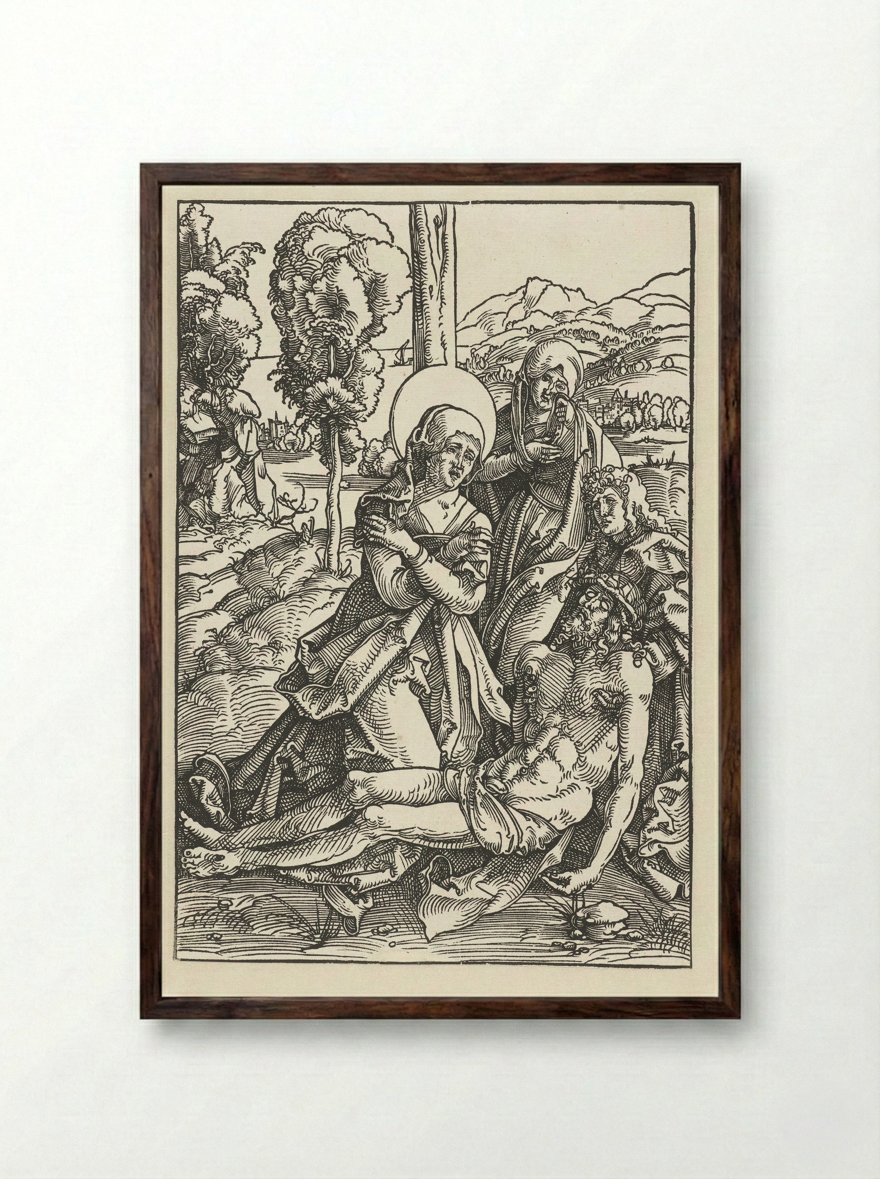 Bewening van Christus - Hans Baldung Grien - Framed Print Dark Wood